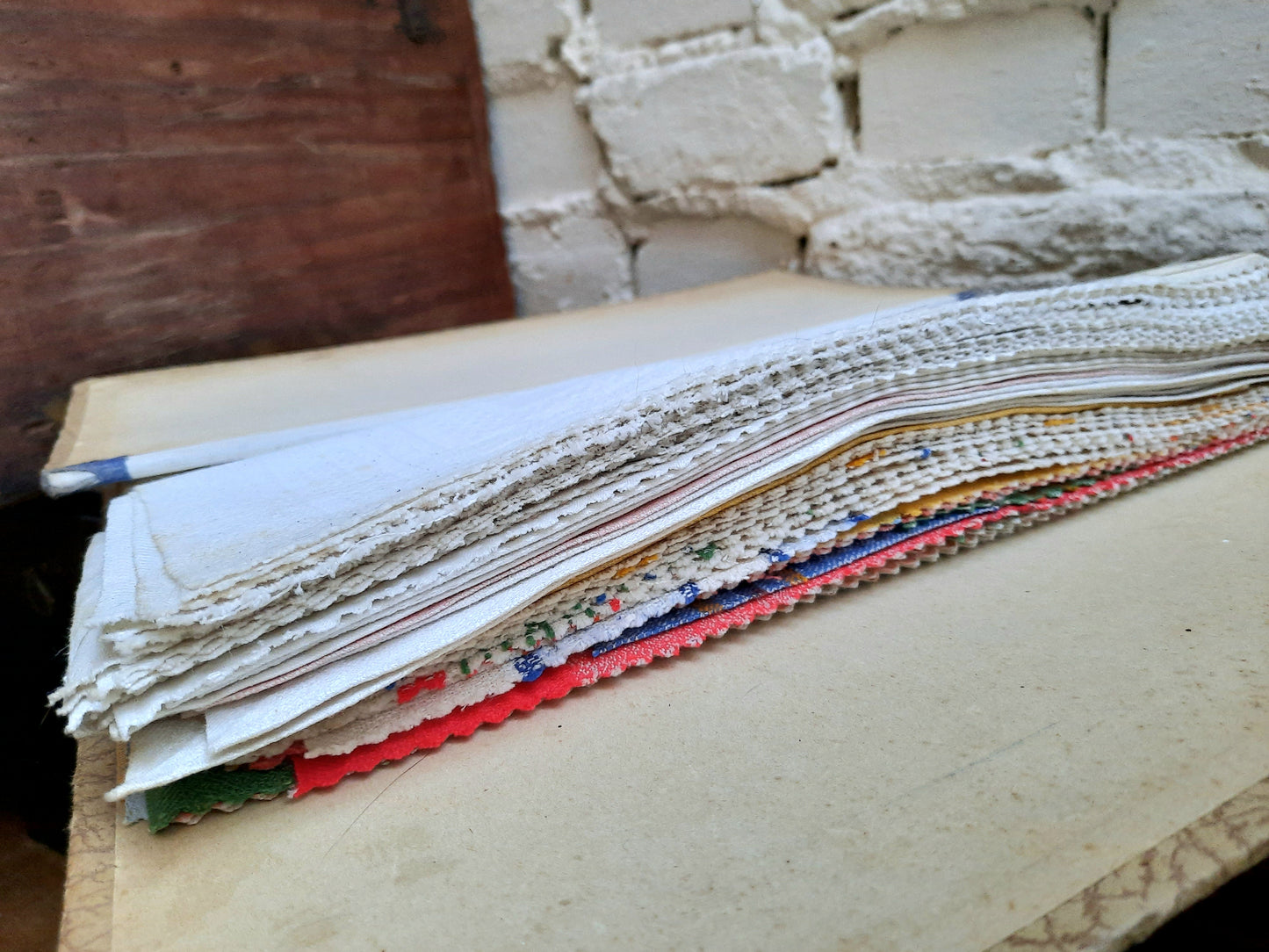 Antique French Sample Book of Linens.