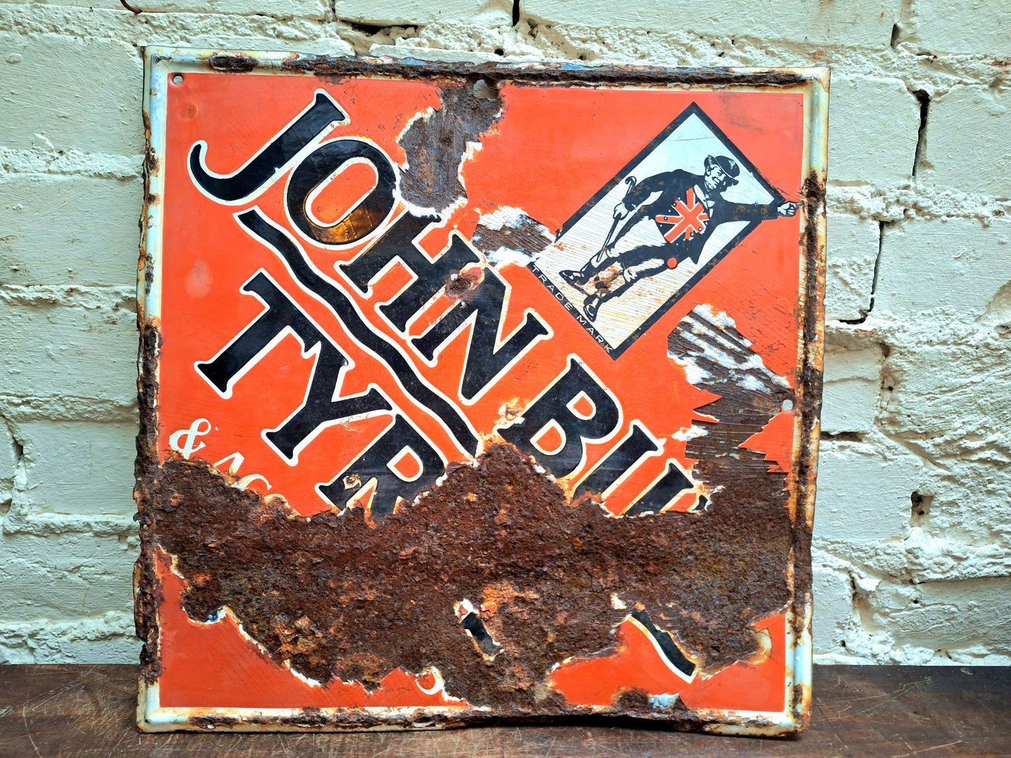 Original John Bull Tyres Enamel Sign