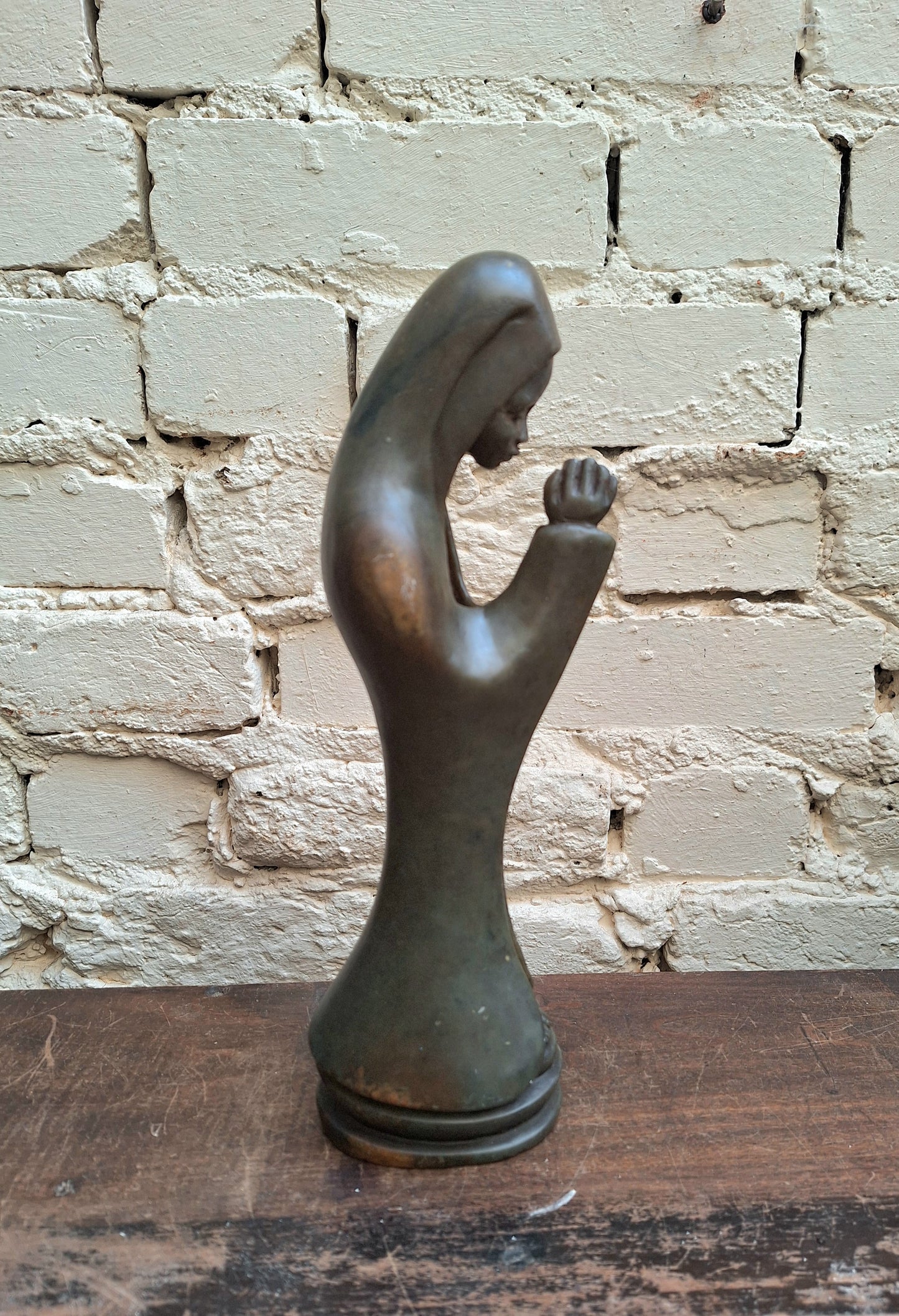 Vintage Carved Stone Madonna