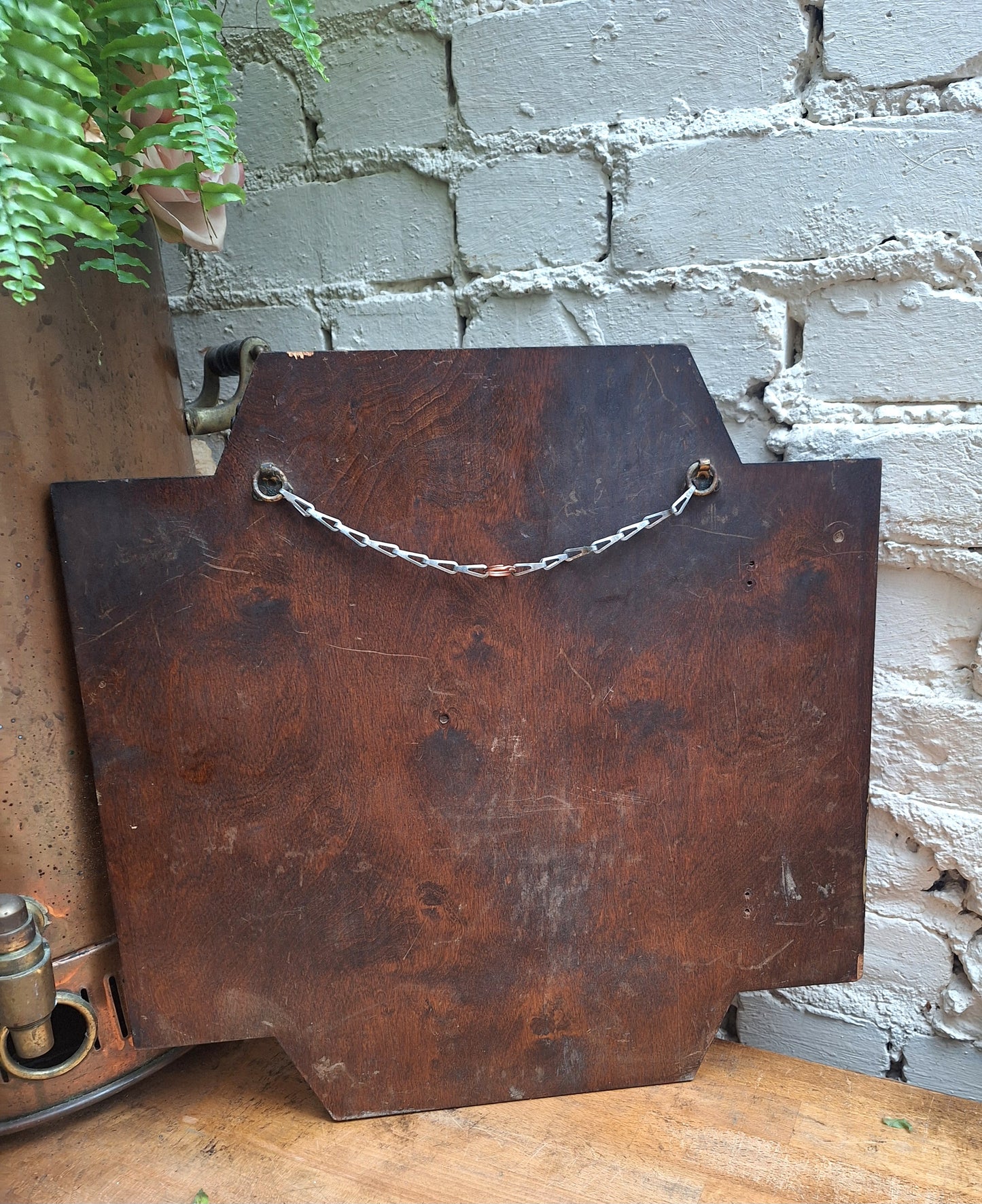 An Arts and Crafts Wooden Surround Mirror.