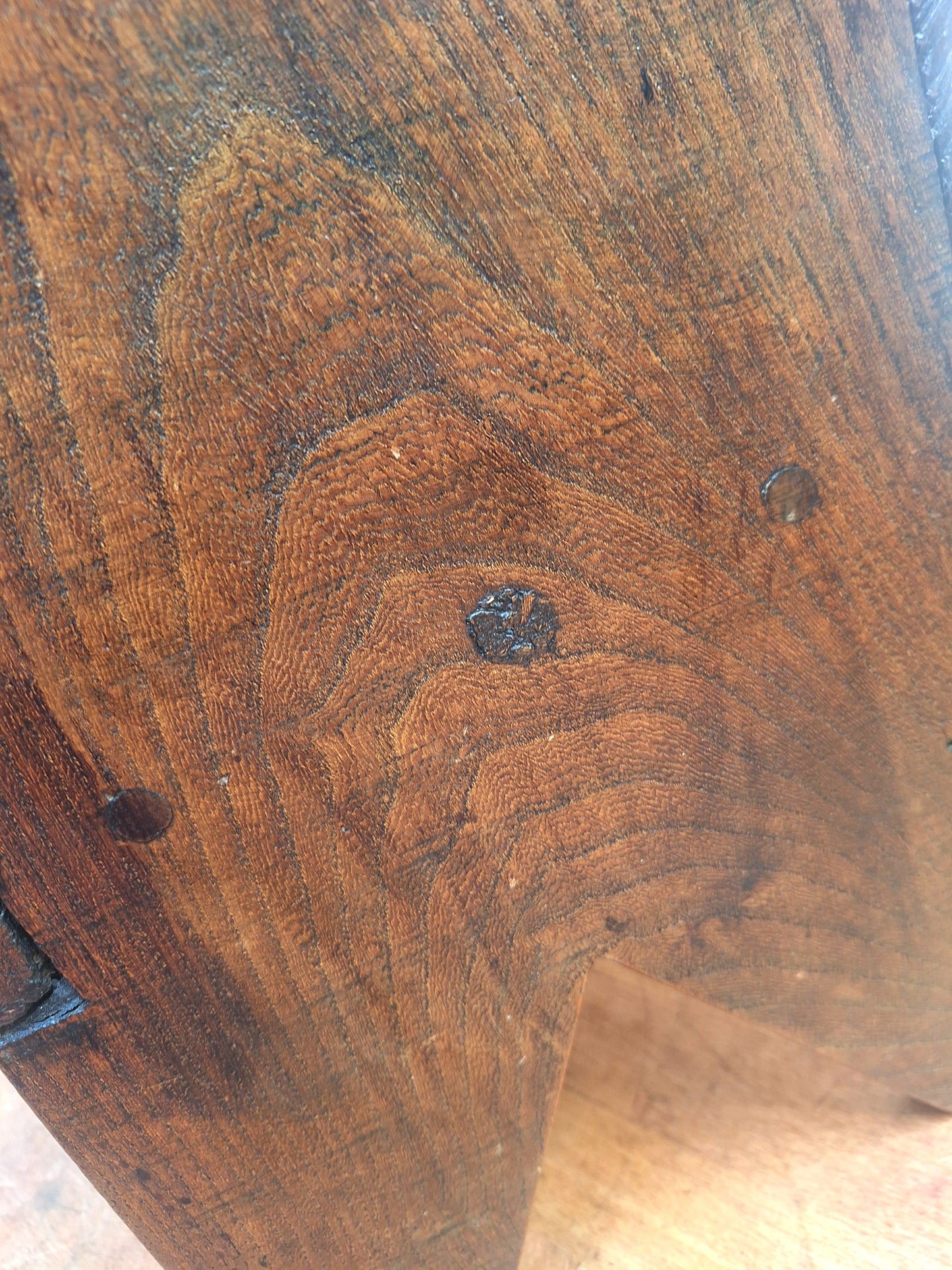 Antique Elm Six-plank Coffer