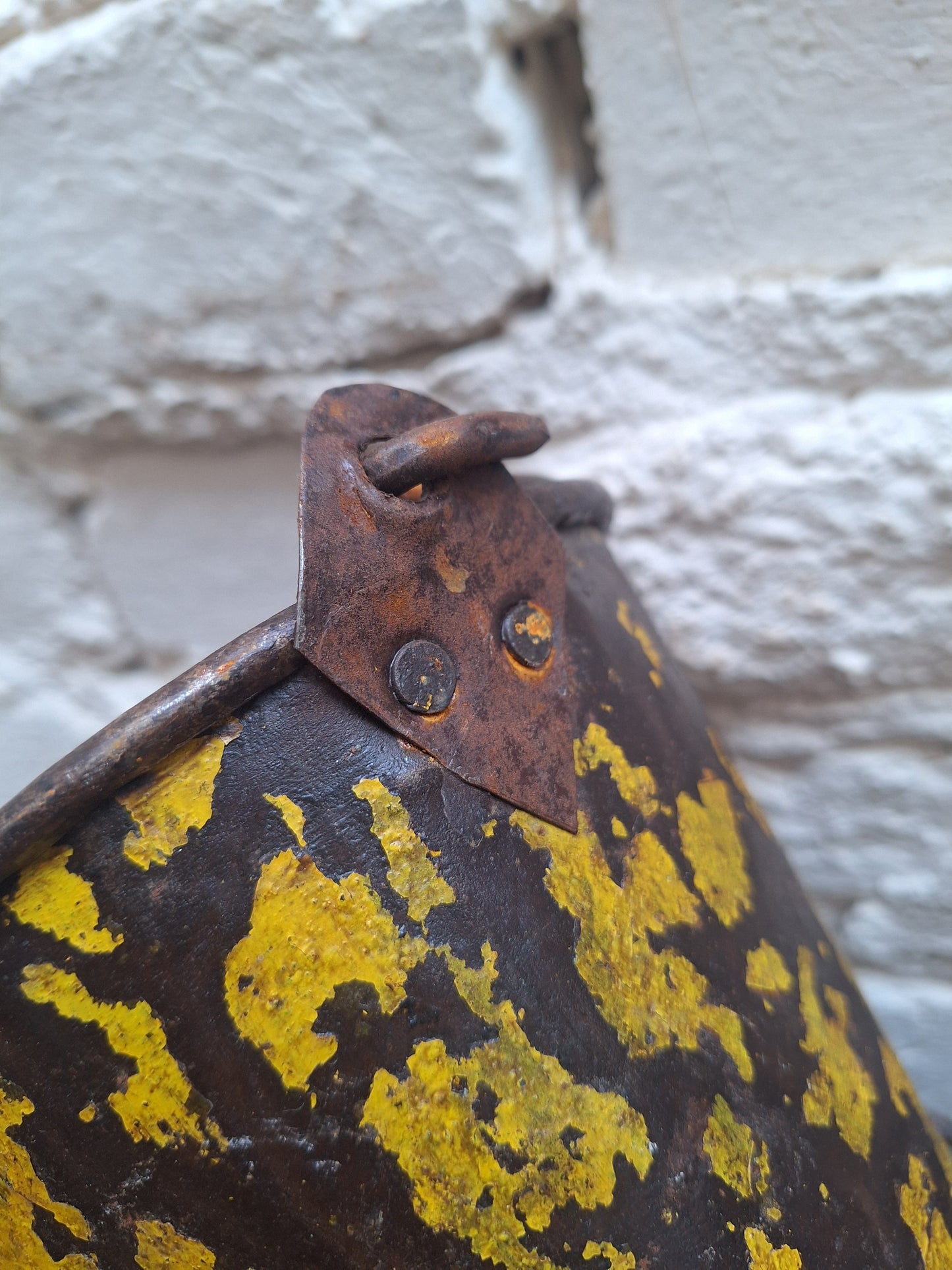 Vintage Indian Painted Metal Mini Bucket