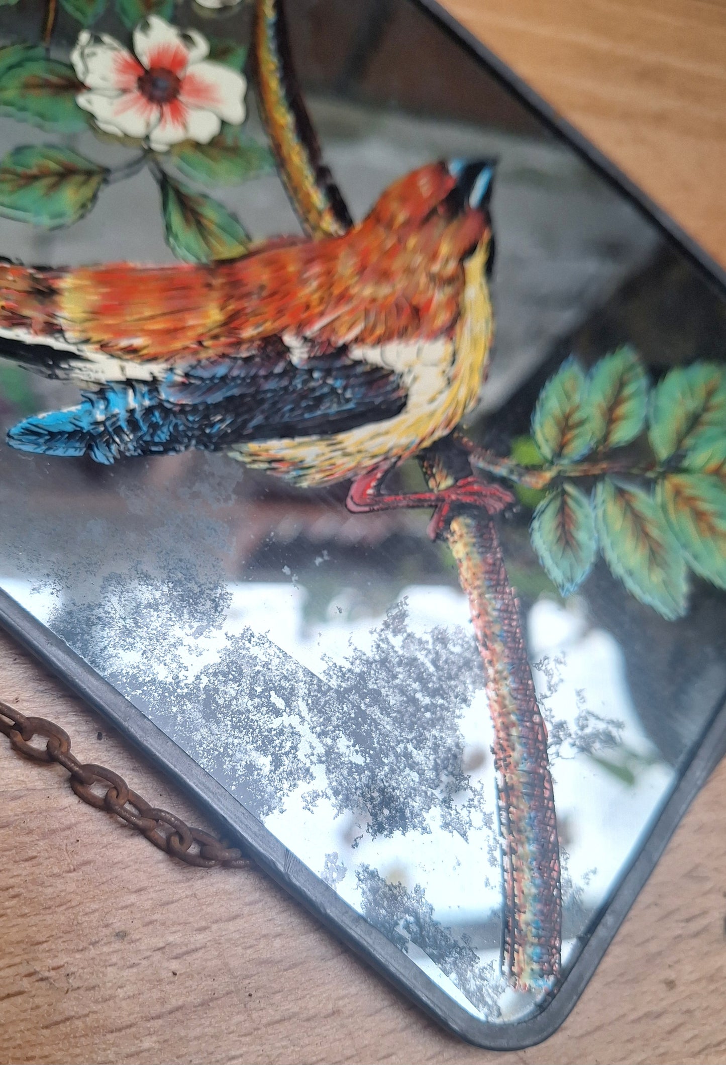 Vintage Set of Four Hanging Birds Mirrors