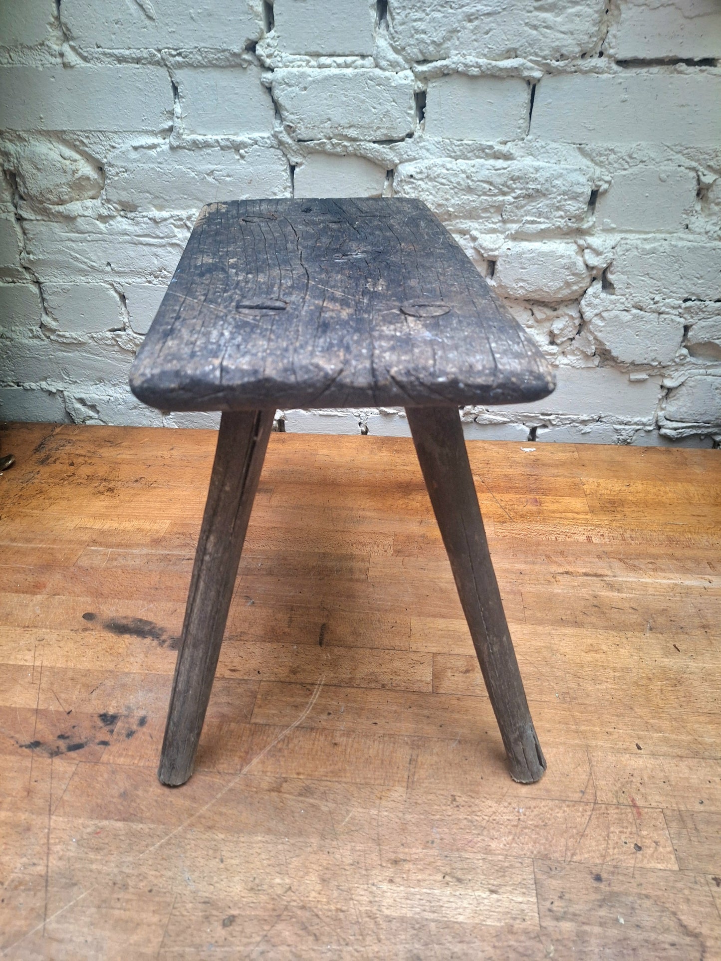 Antique Rustic Stick Leg Stool