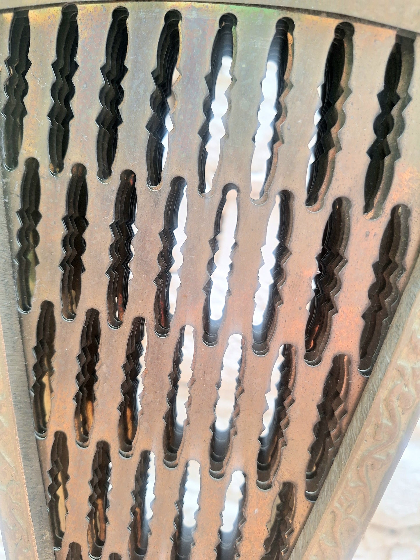 Vintage Brass Peacock Fire Screen