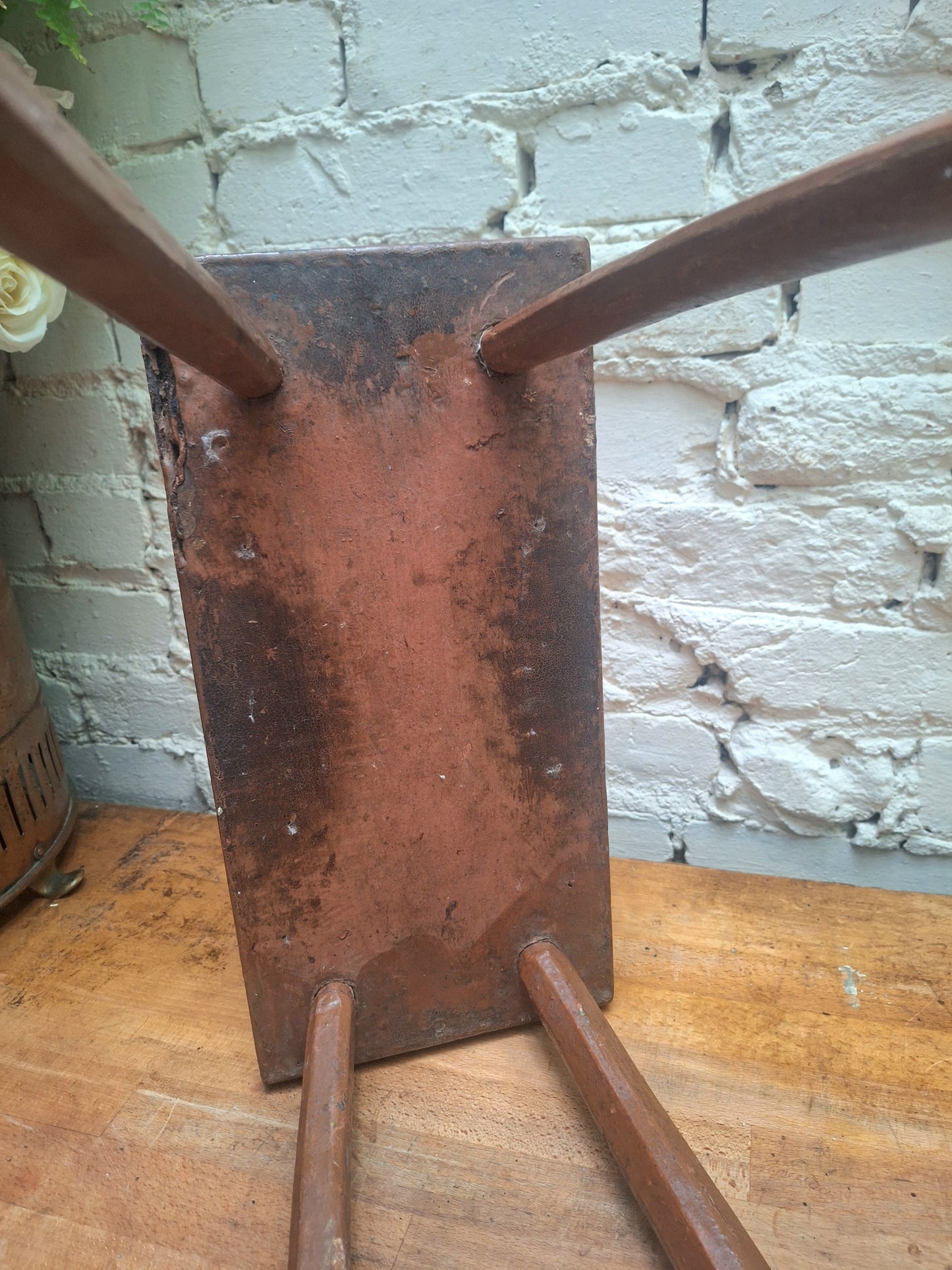 Antique Stick Leg Stool With Carved 'Witch Marks'