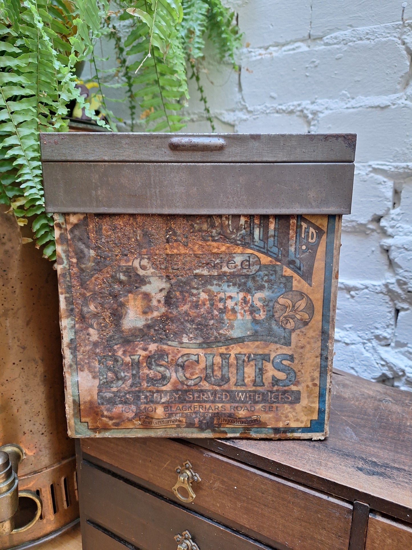 Vintage James Pascall Ltd. Ice Wafer Biscuits Shop Display Tin.