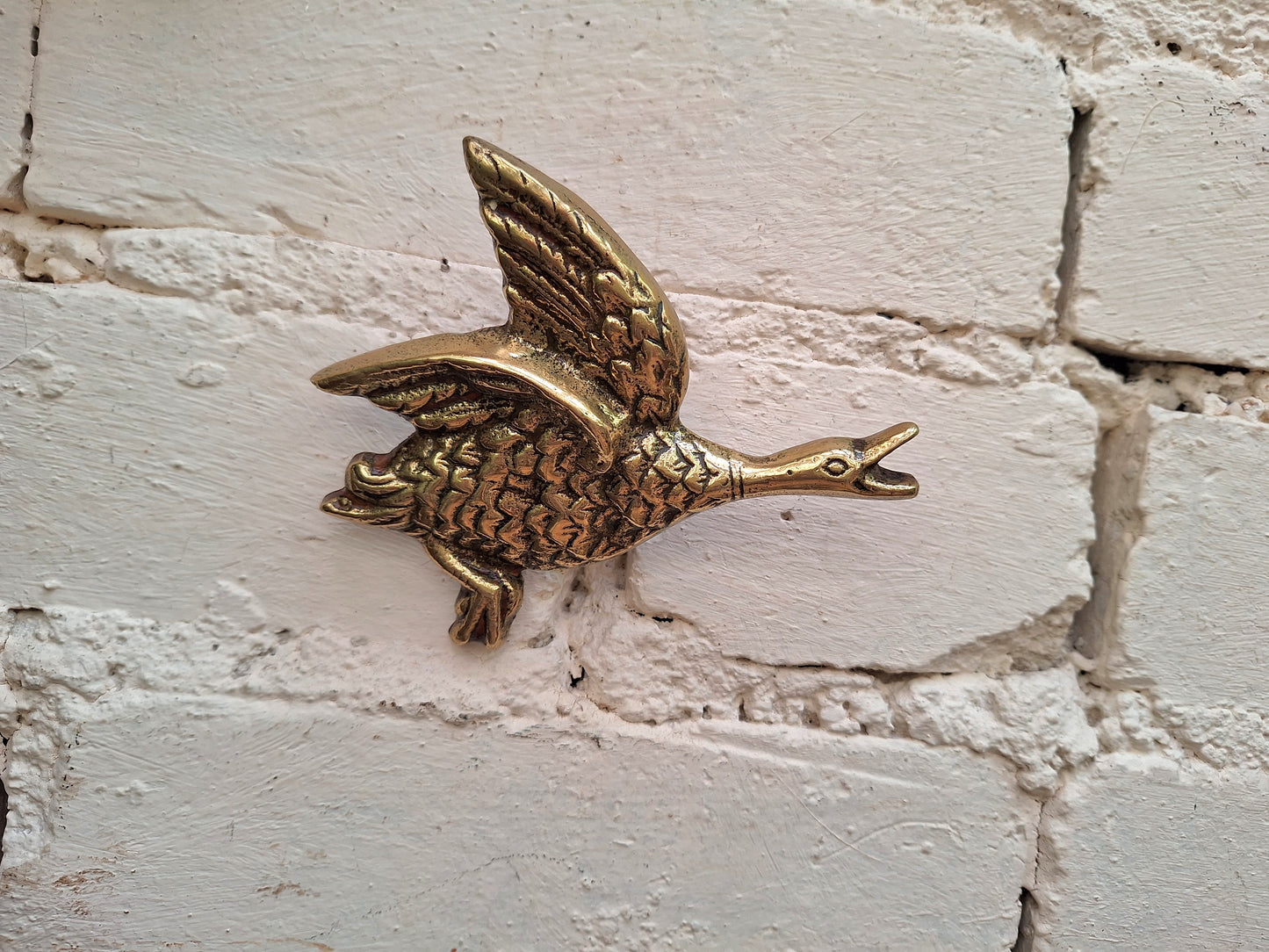 Vintage Brass Flying Ducks.
