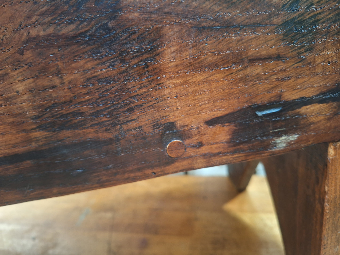 Antique Elm Six-plank Coffer