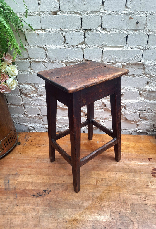 Antique Rustic Wooden Stool