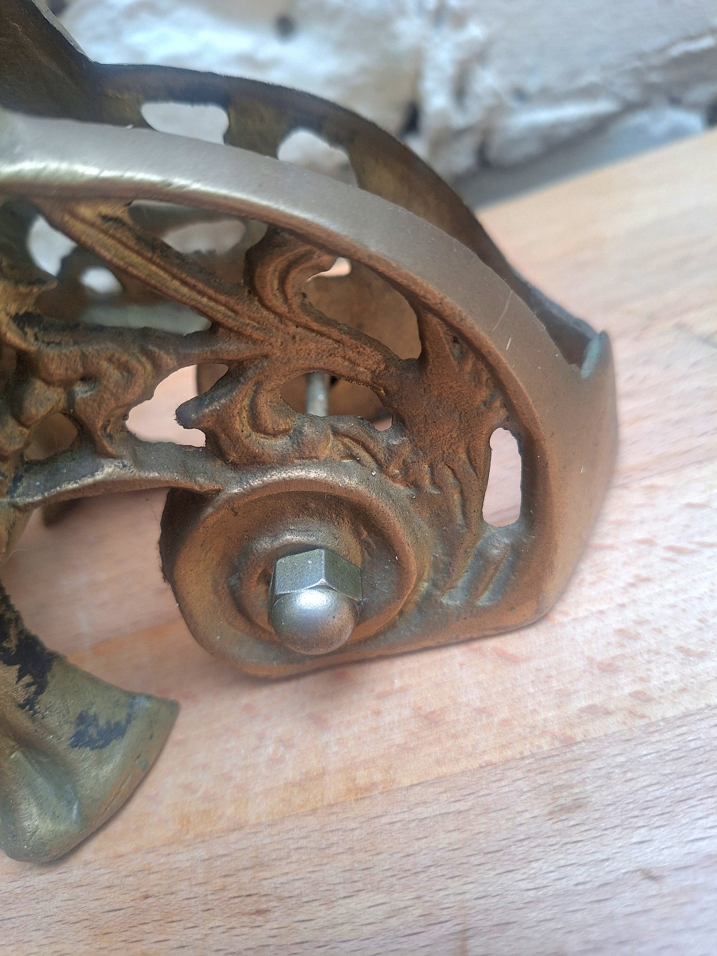 Vintage Brass Peacock Fire Screen