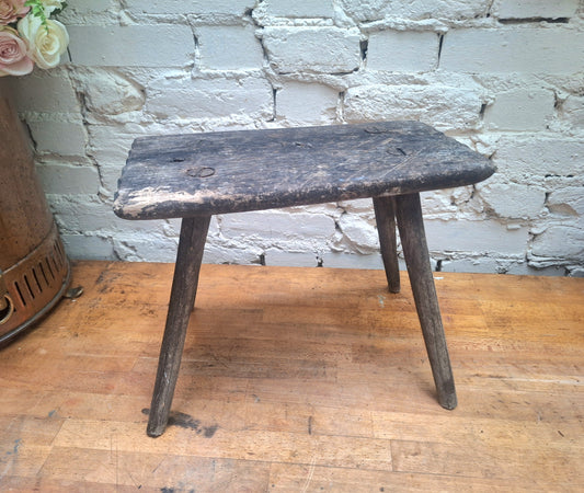 Antique Rustic Stick Leg Stool