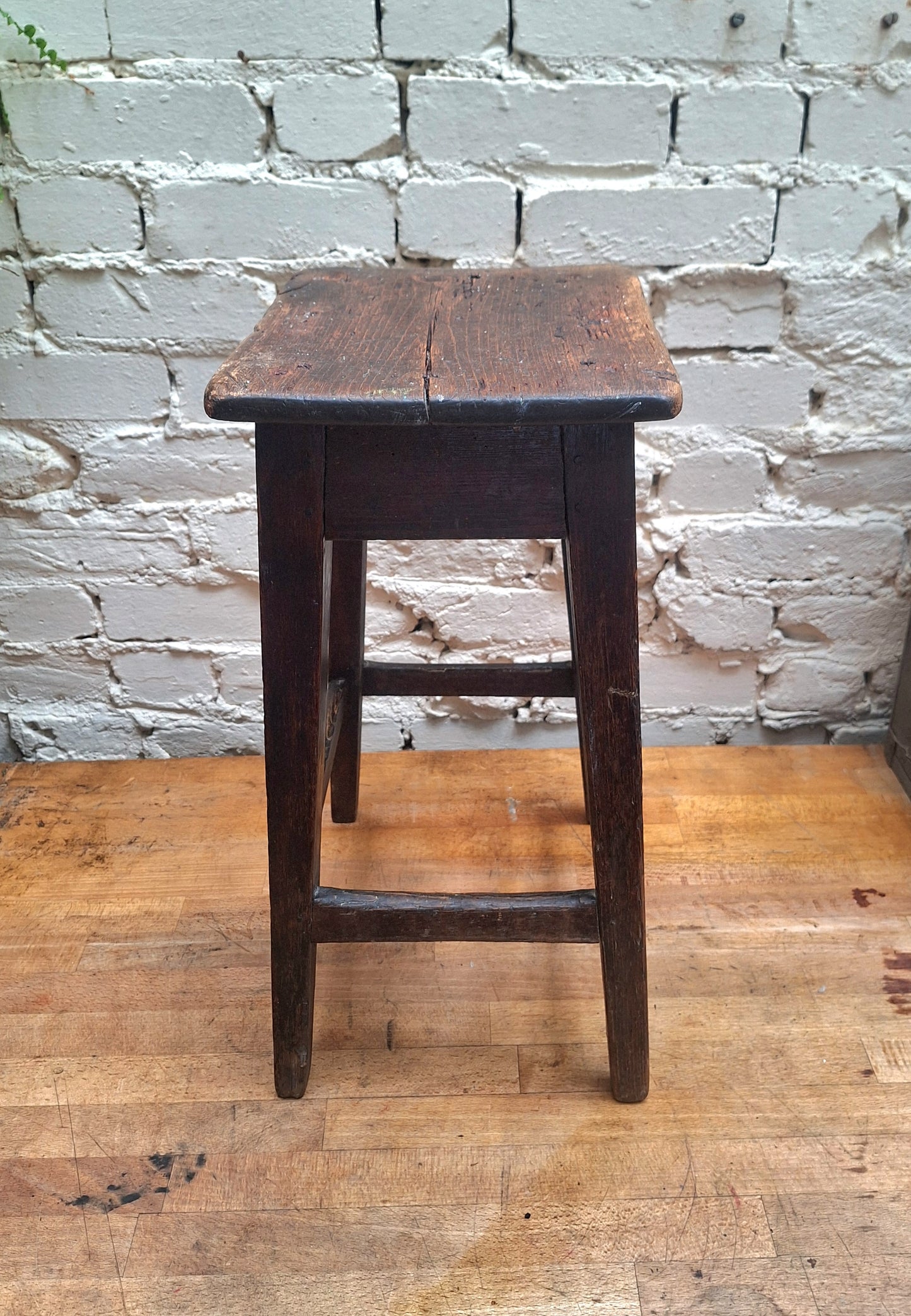 Antique Rustic Wooden Stool