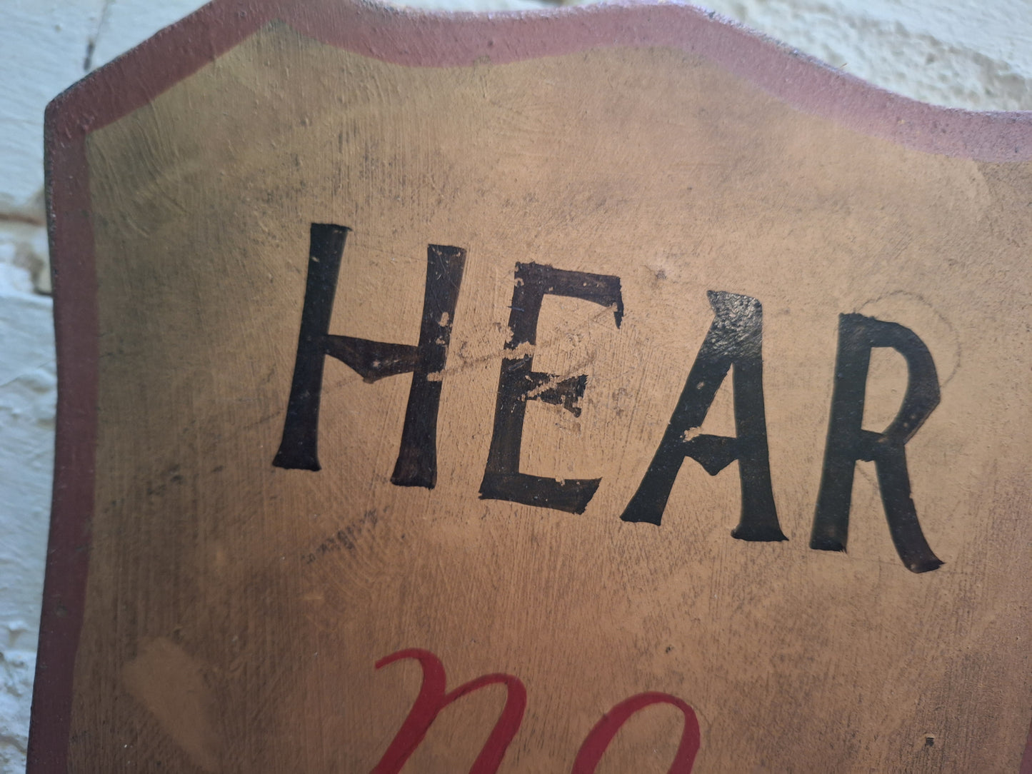 Vintage Folk Art Signs 'Hear no Evil..'