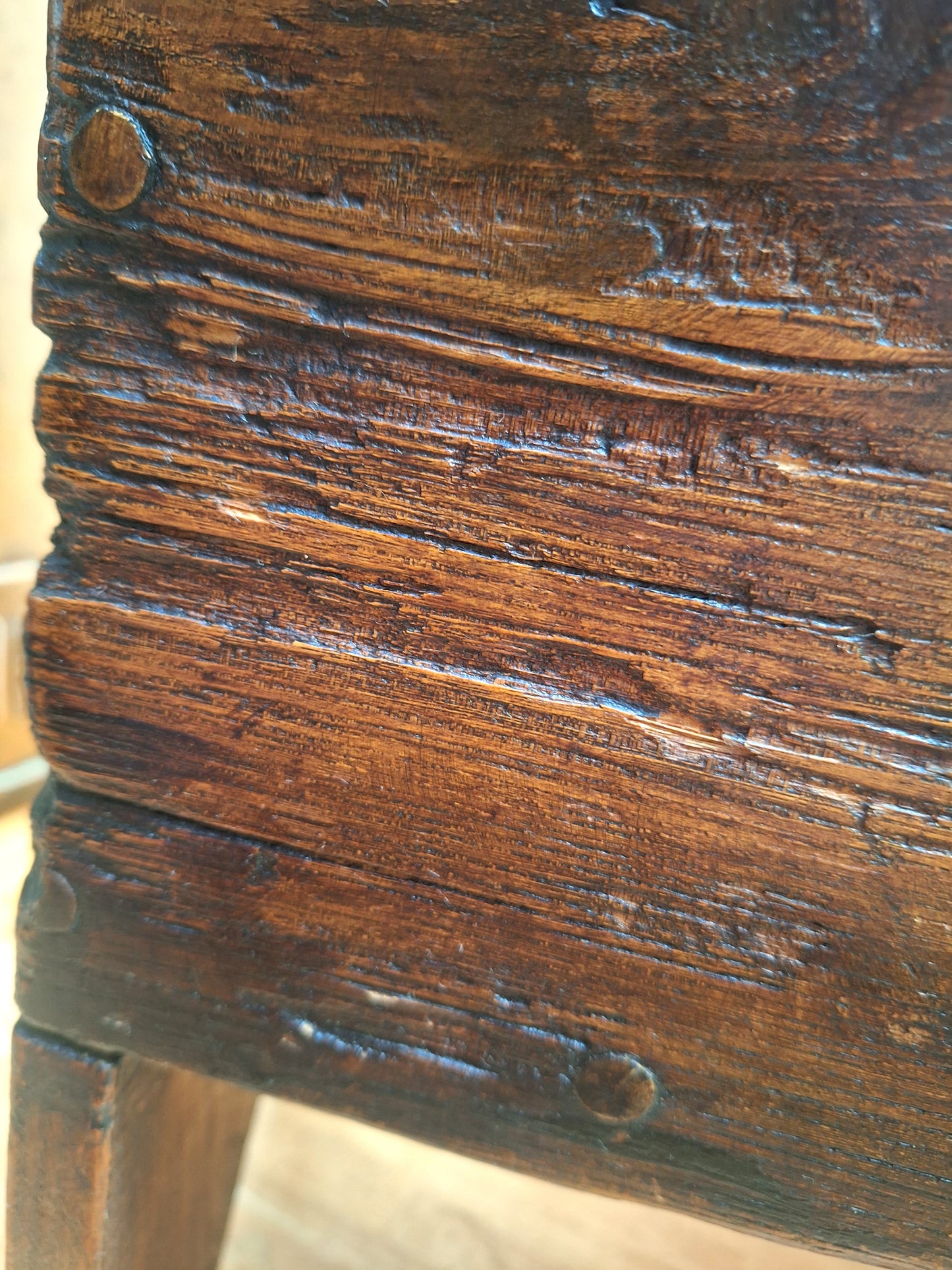 Antique Elm Six-plank Coffer