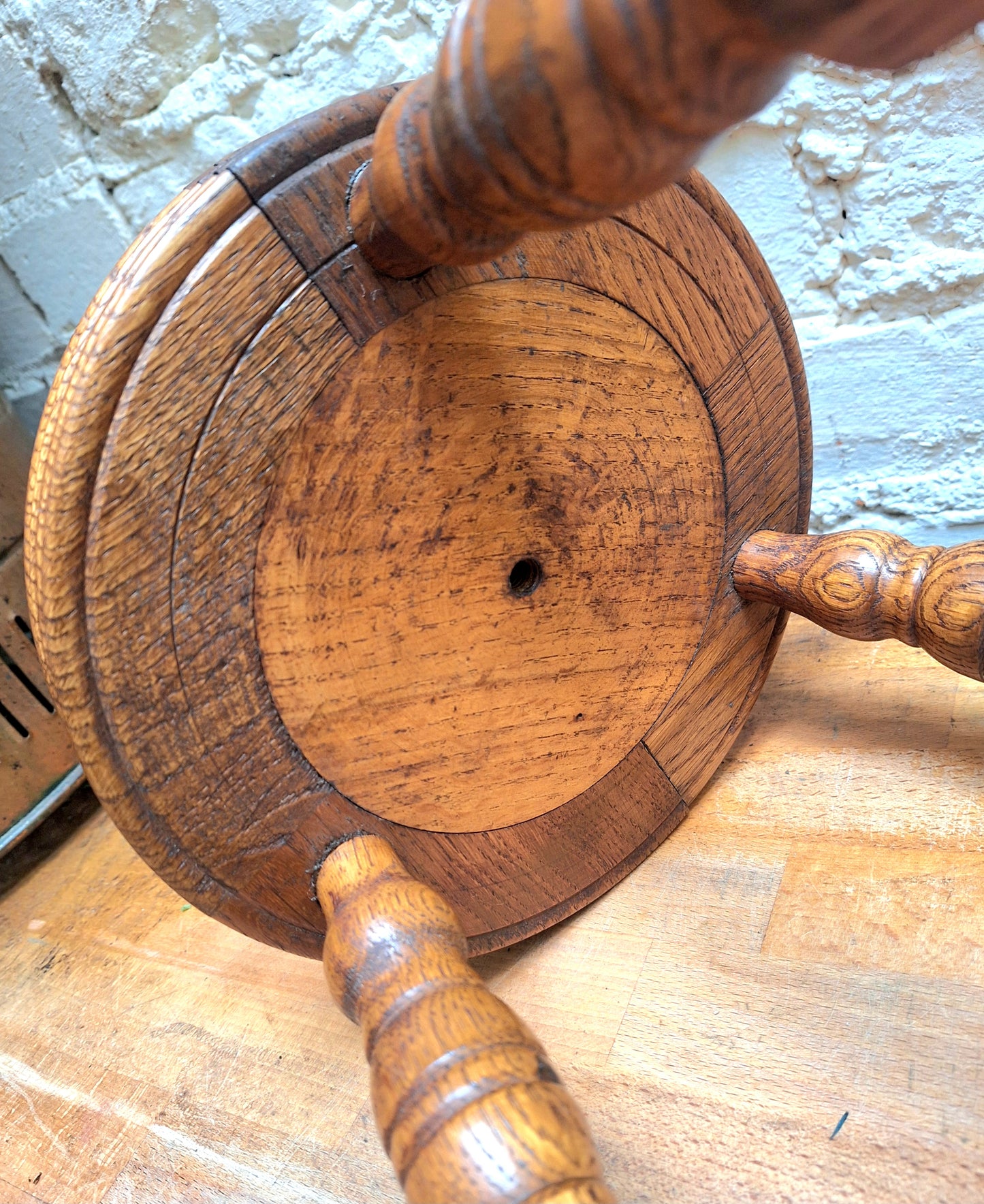 Vintage French Wooden Stool