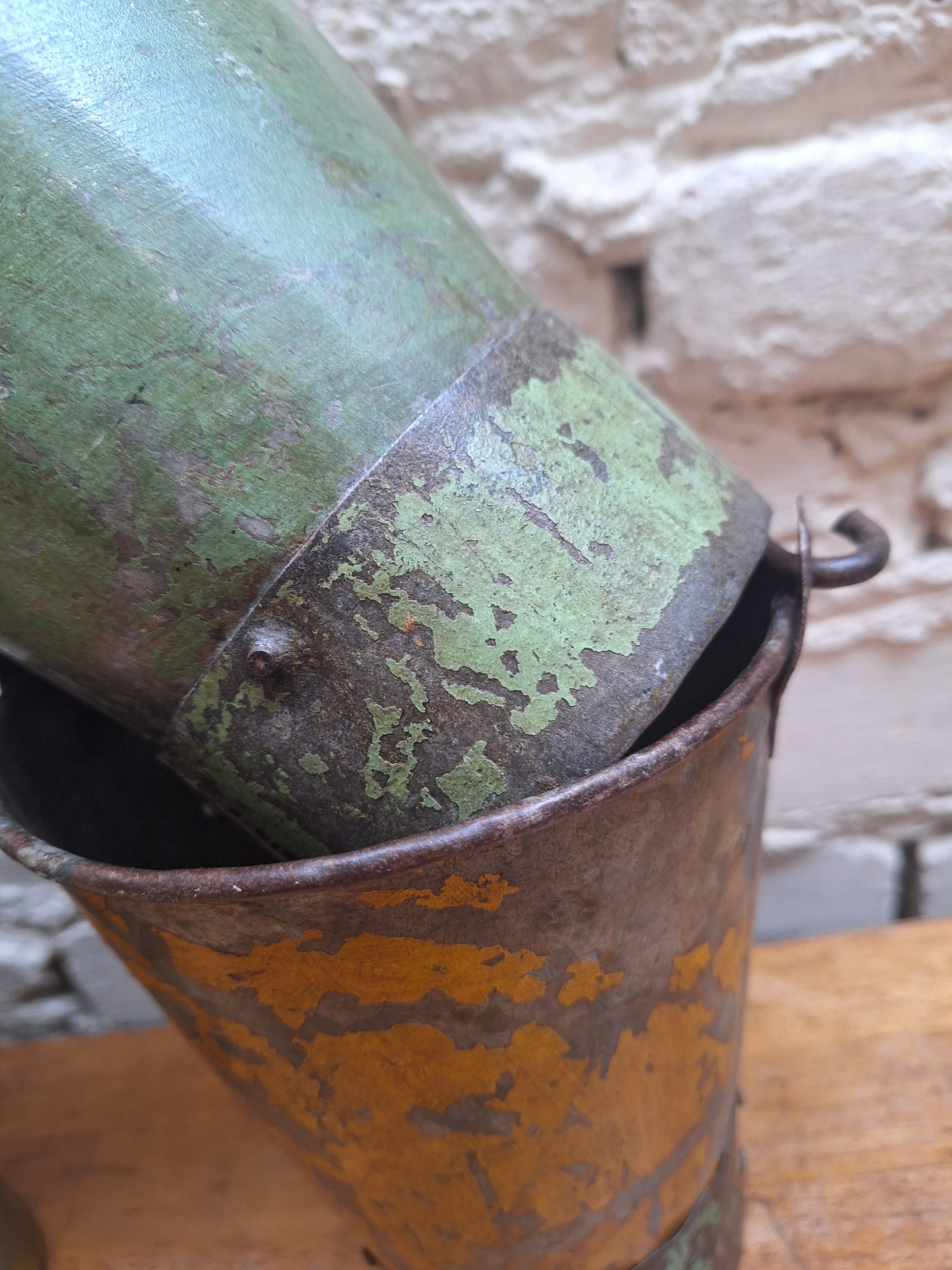 Vintage Indian Painted Metal Mini Bucket