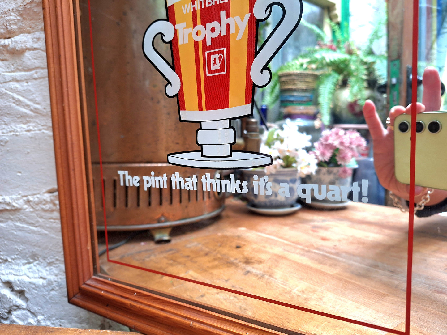 Vintage Big Head! Pub Mirror.
