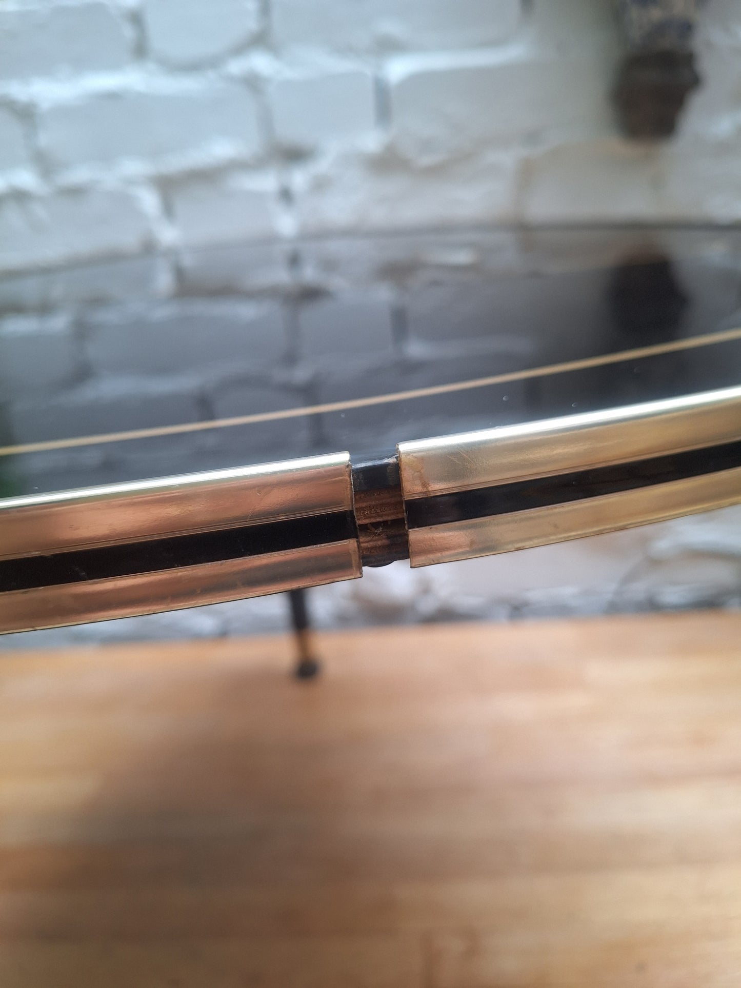 Atomic Glass Black and Gold Side/Coffee Table