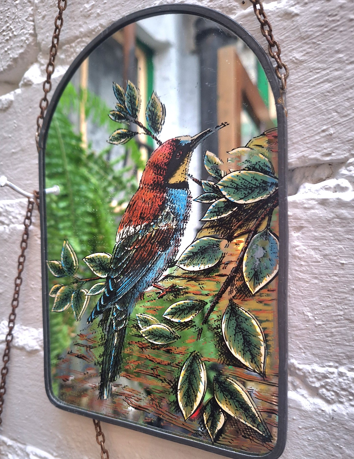 Vintage Set of Four Hanging Birds Mirrors