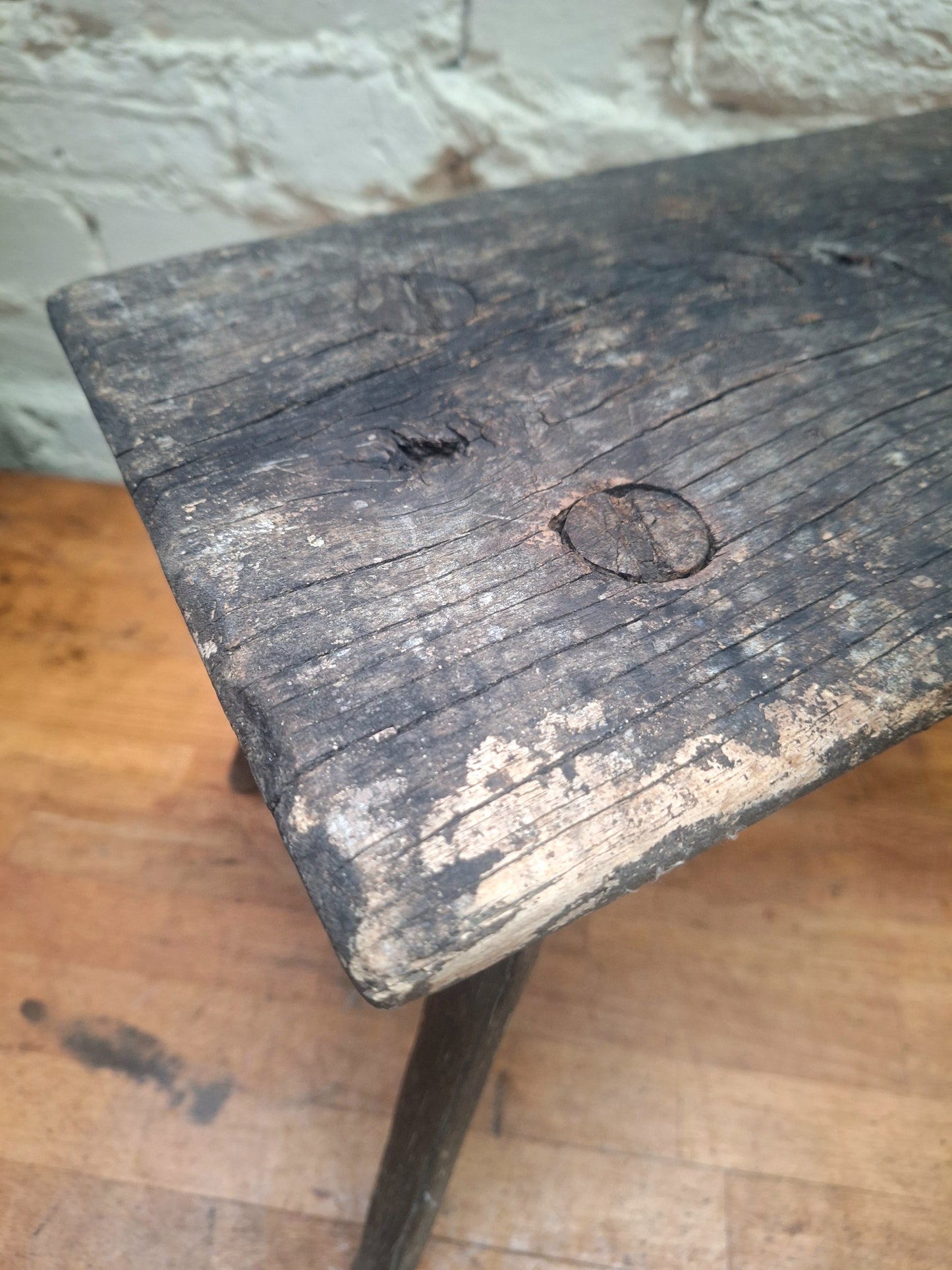 Antique Rustic Stick Leg Stool