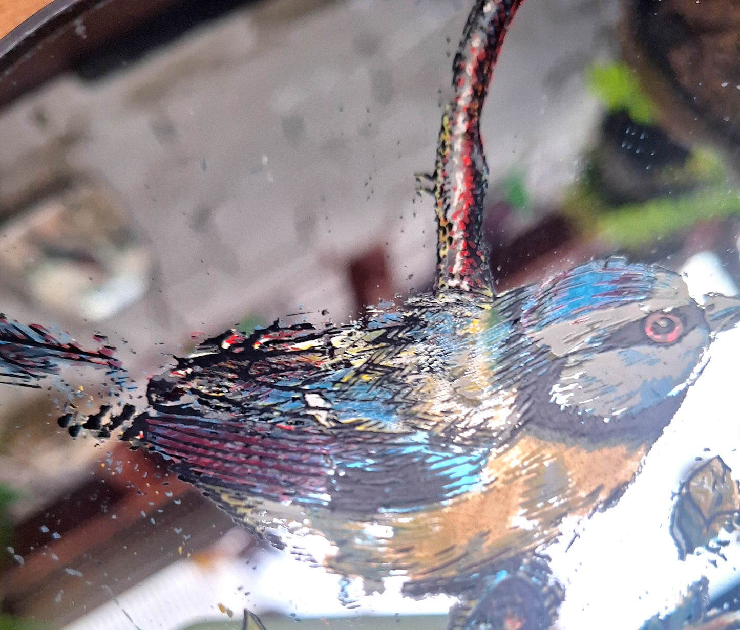 Vintage Set of Four Hanging Birds Mirrors