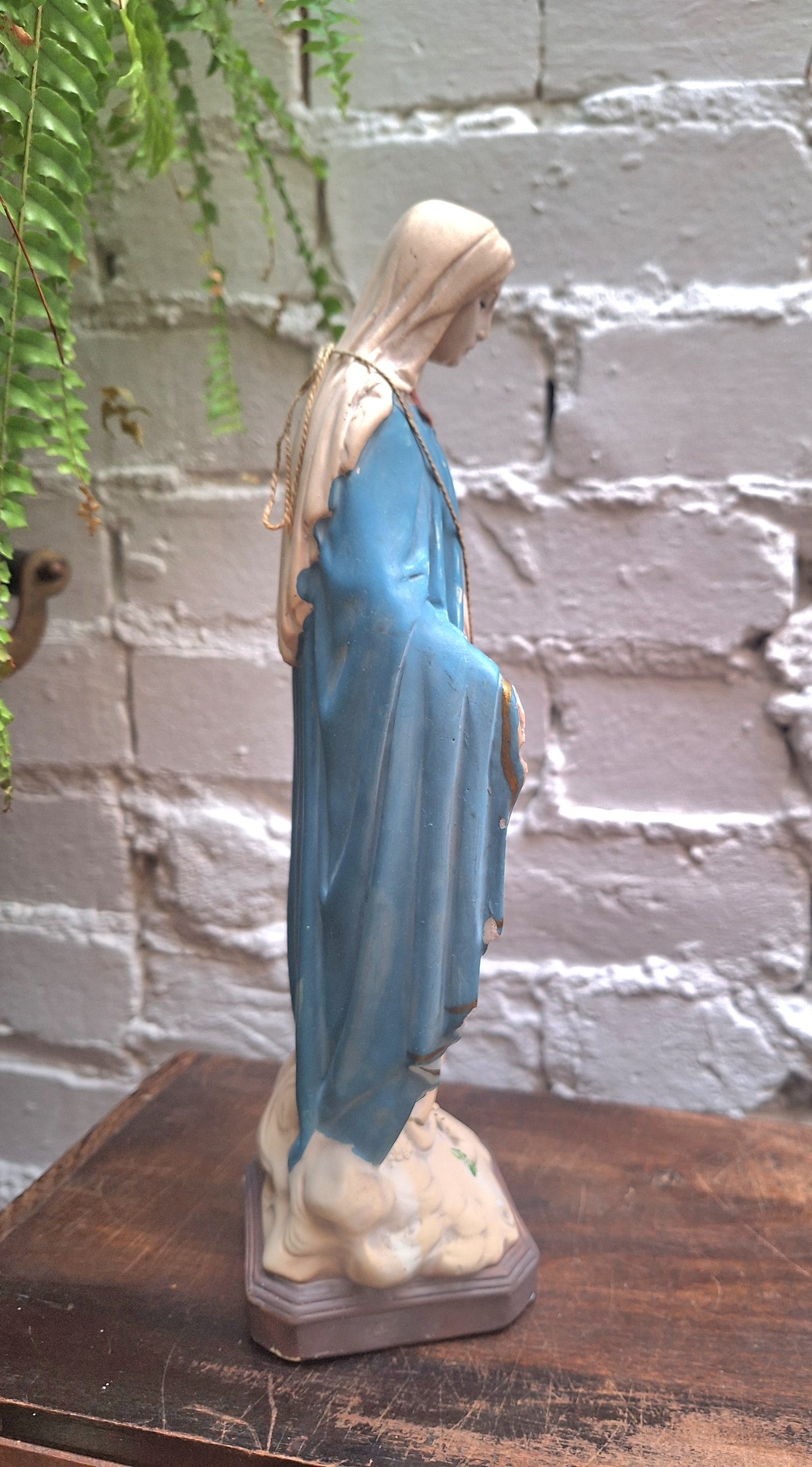 Antique Virgin Mary with Miraculous Medal