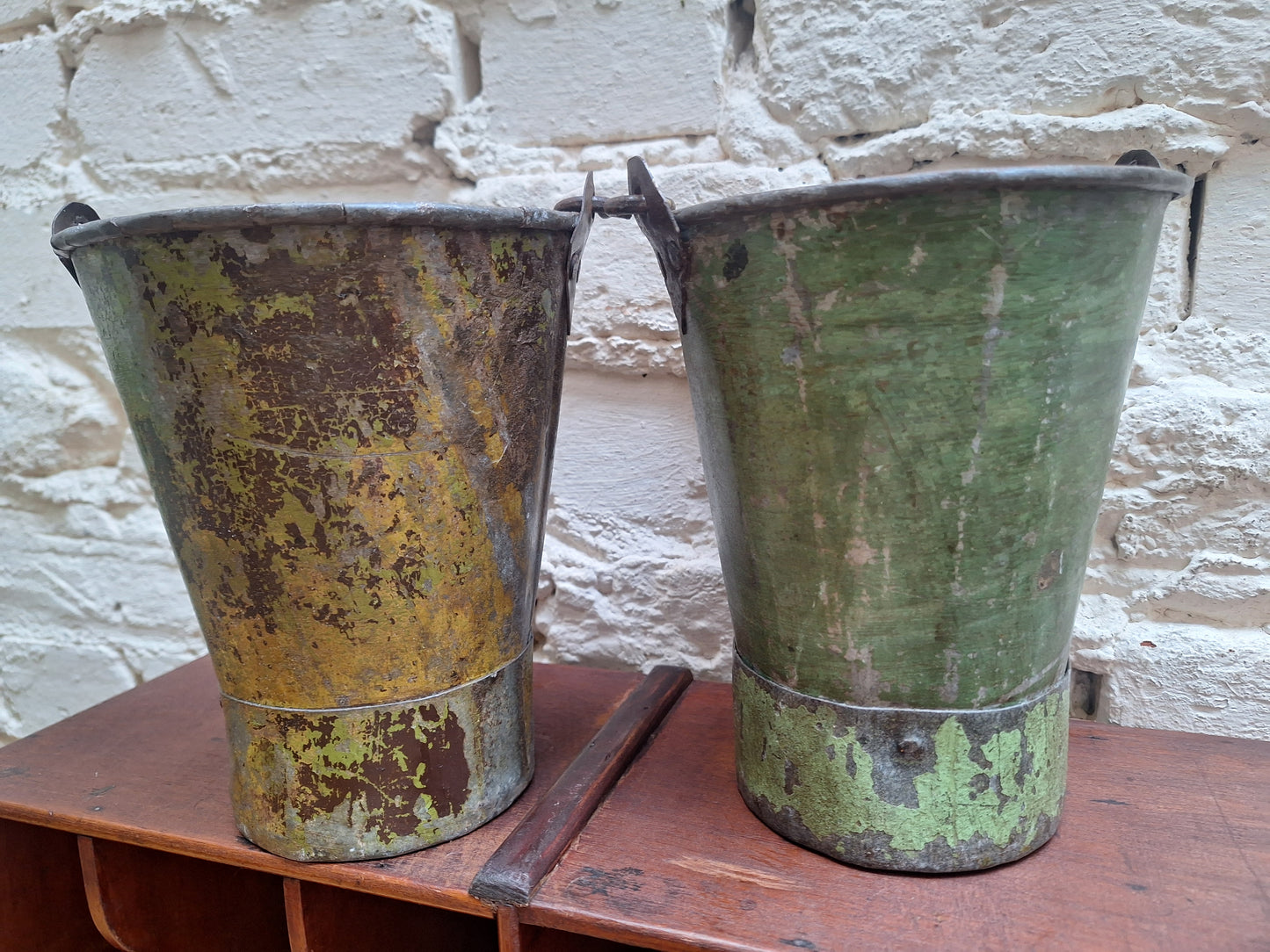 Vintage Indian Painted Metal Mini Bucket