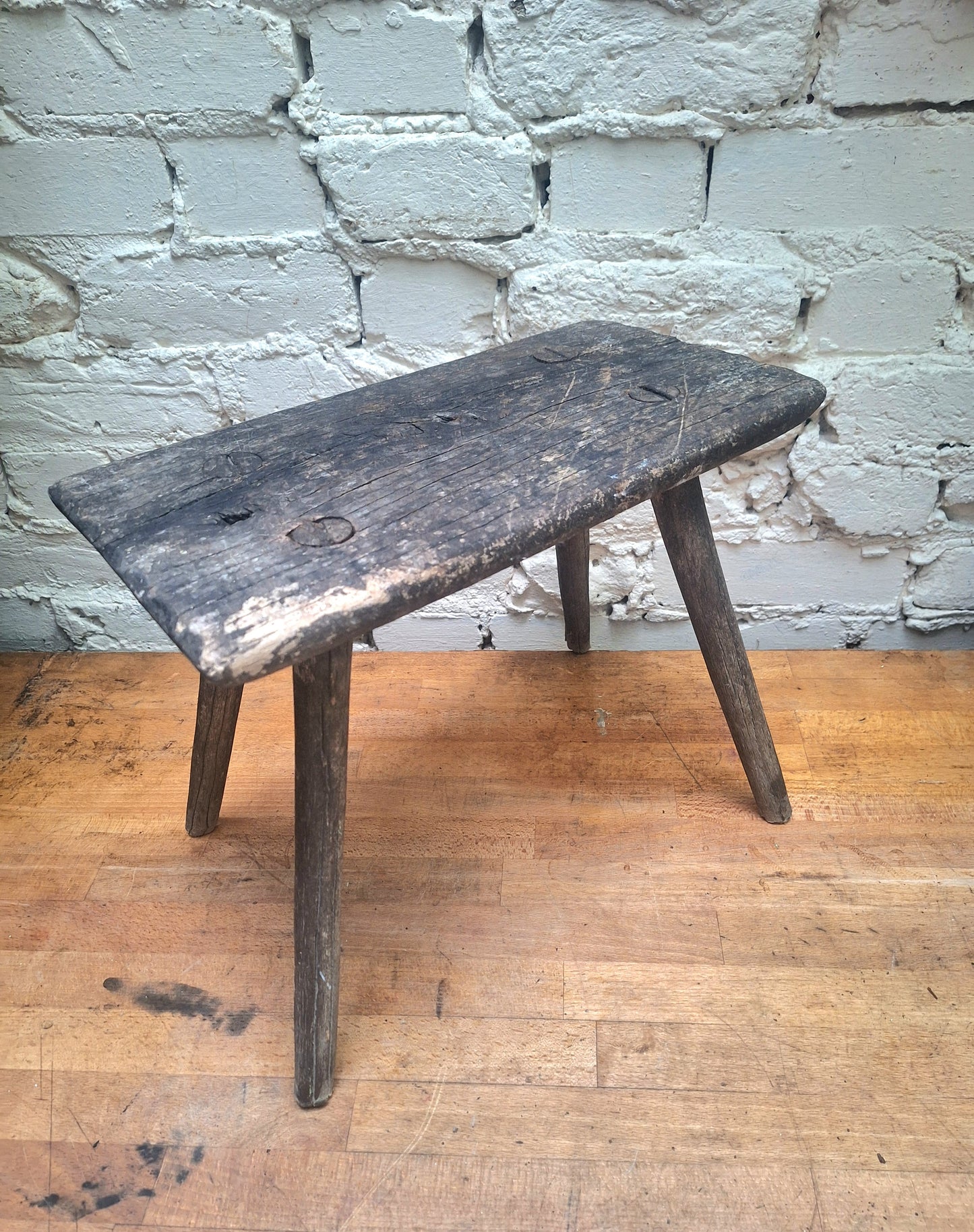 Antique Rustic Stick Leg Stool