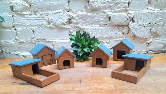 Vintage Scratch Built Wooden Toy Farm