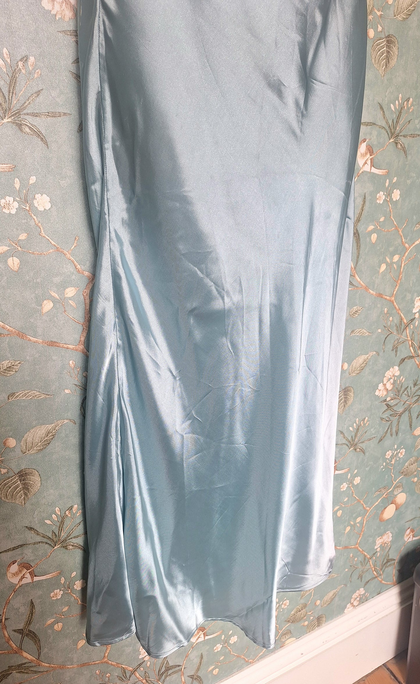1930s Duck Egg Blue Silk Slip Dress and Jacket.