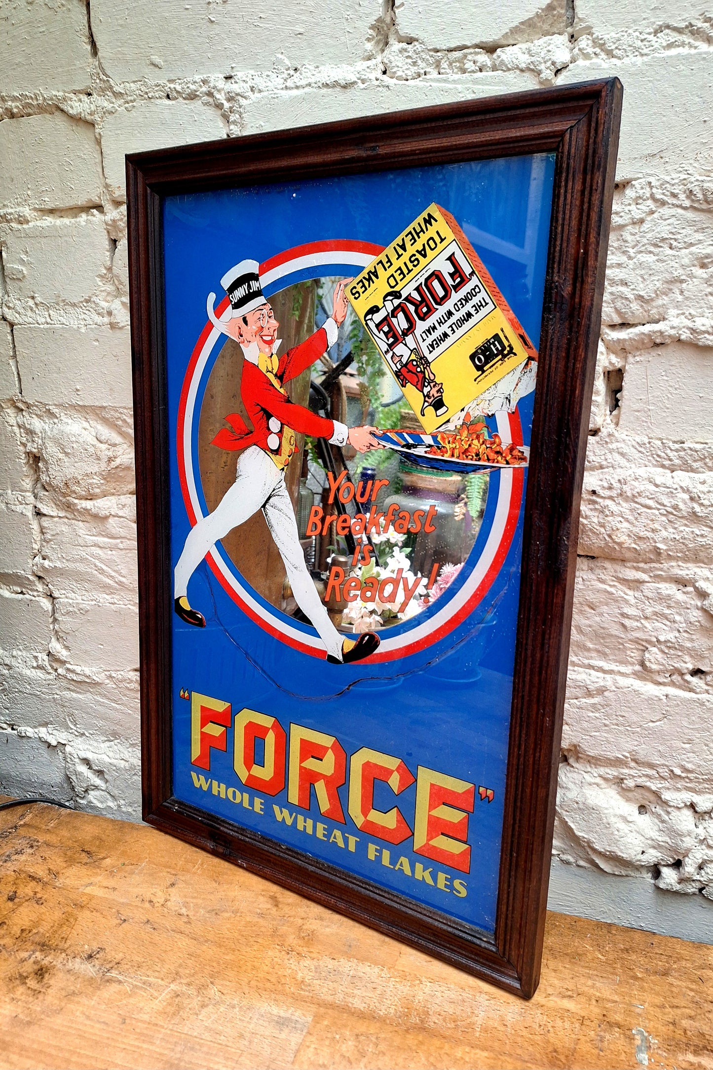 Rare Vintage Force Wheat Flakes Printed Mirror.