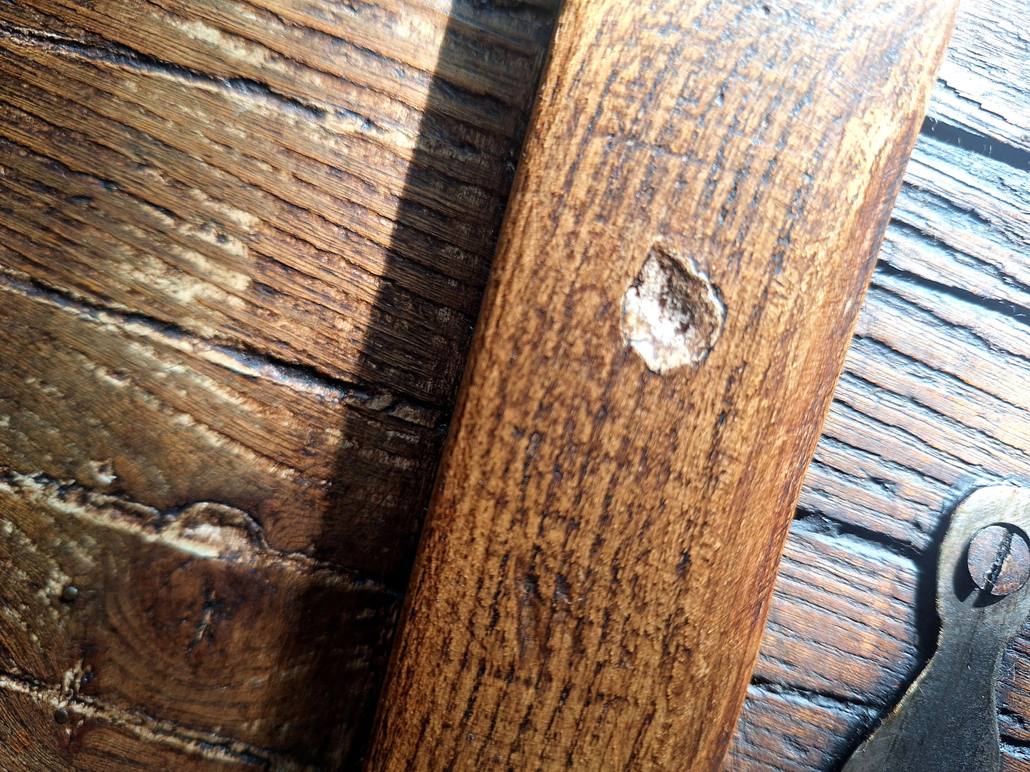 Antique Elm Six-plank Coffer