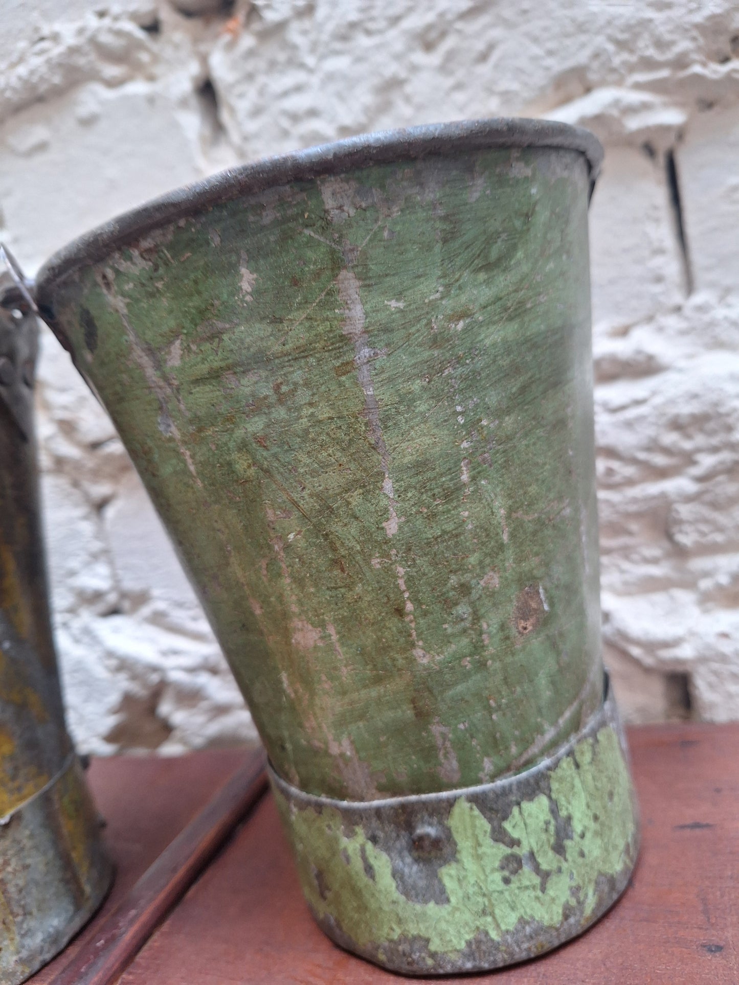 Vintage Indian Painted Metal Mini Bucket