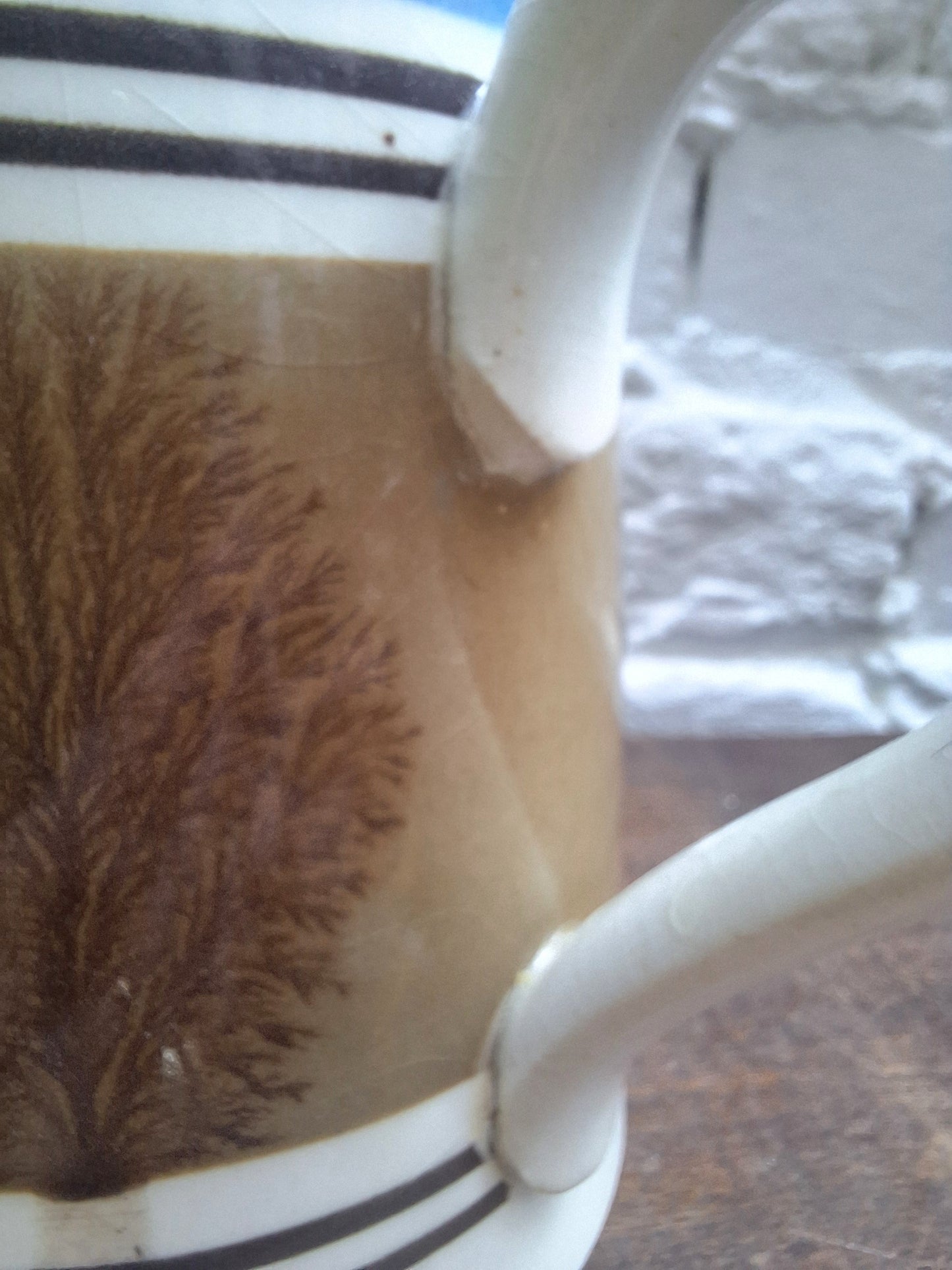Antique 19th Century  Mochaware Jug Tree Pattern