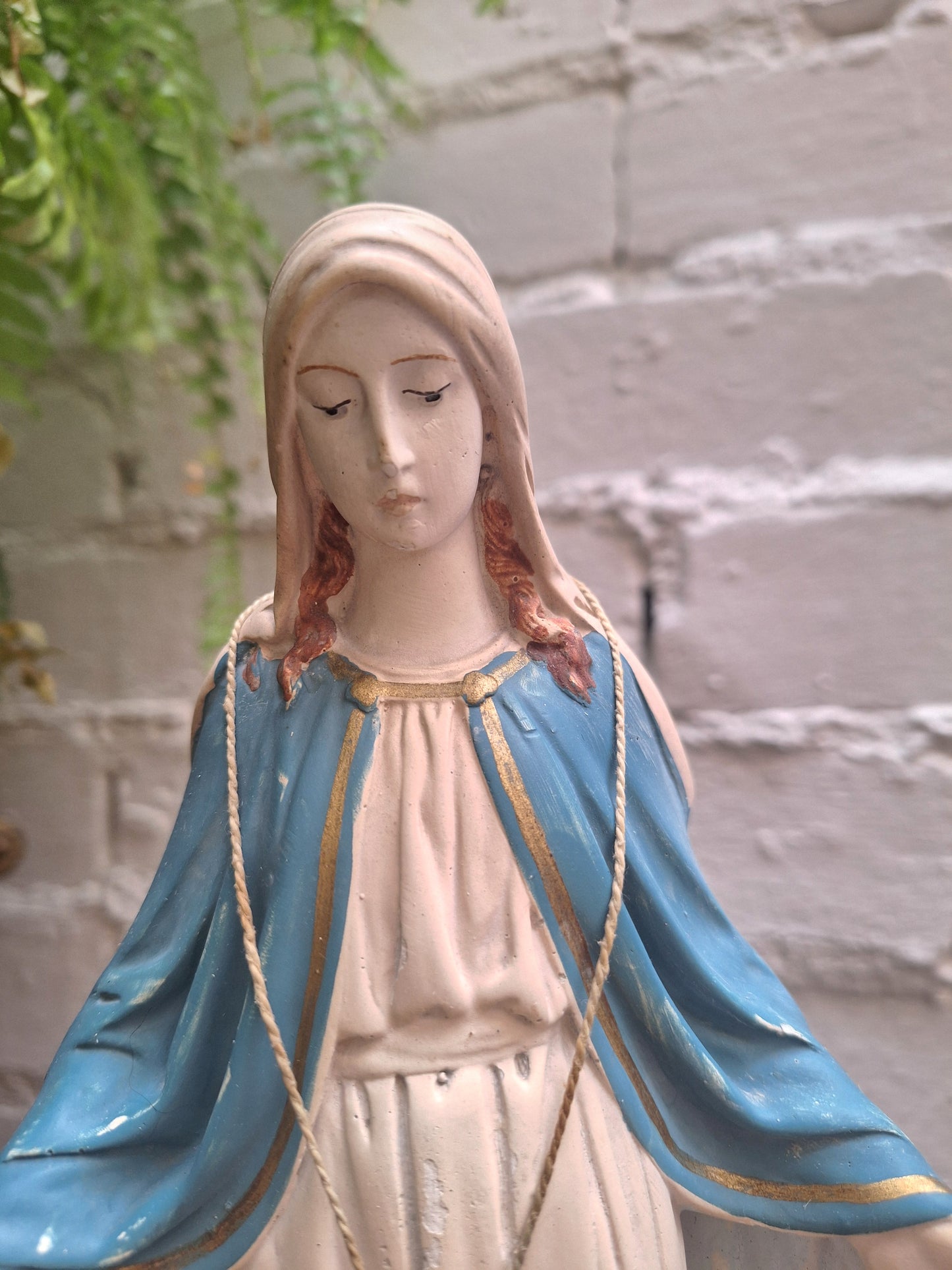 Antique Virgin Mary with Miraculous Medal