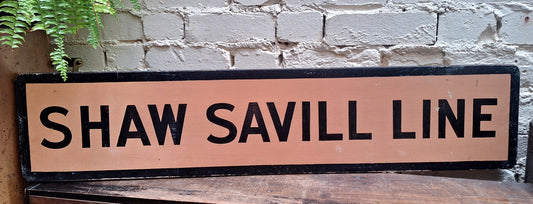 Shaw Savill Line Original Wooden Depot Sign