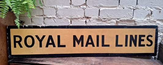 Royal Mail Lines Original Wooden Depot Sign