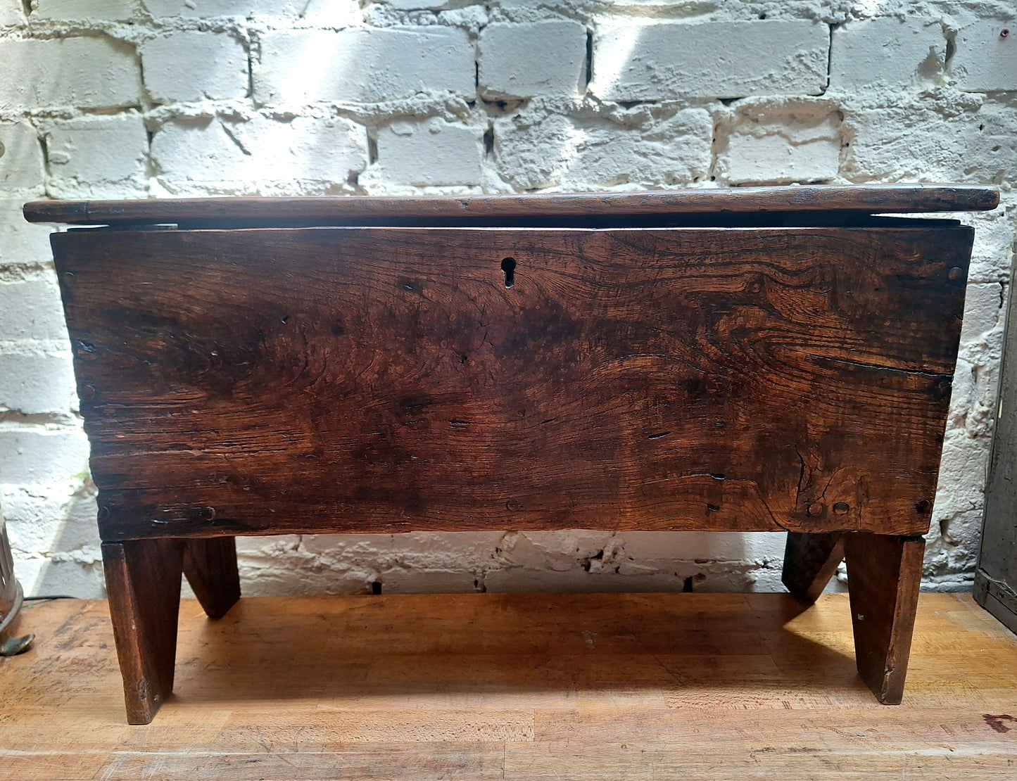 Antique Elm Six-plank Coffer