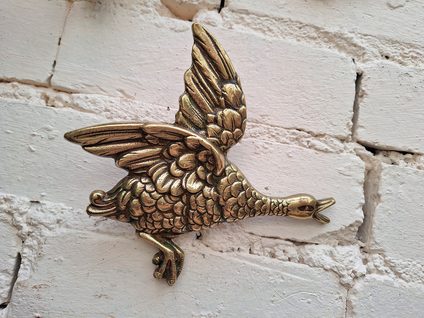 Vintage Brass Flying Ducks.