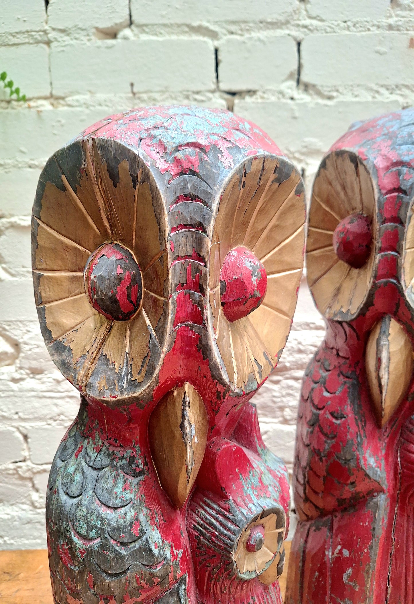 Large Carved Wooden Owl