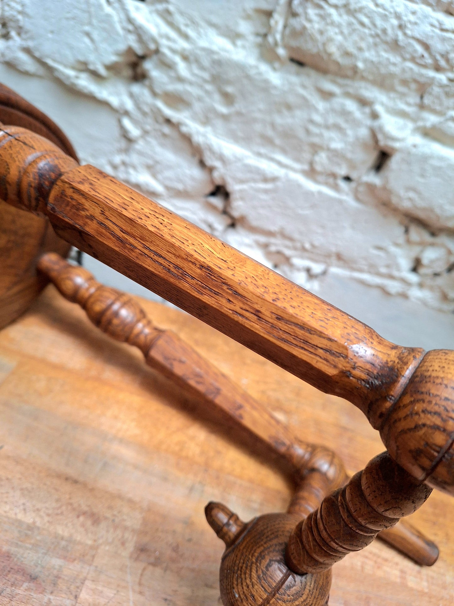 Vintage French Wooden Stool