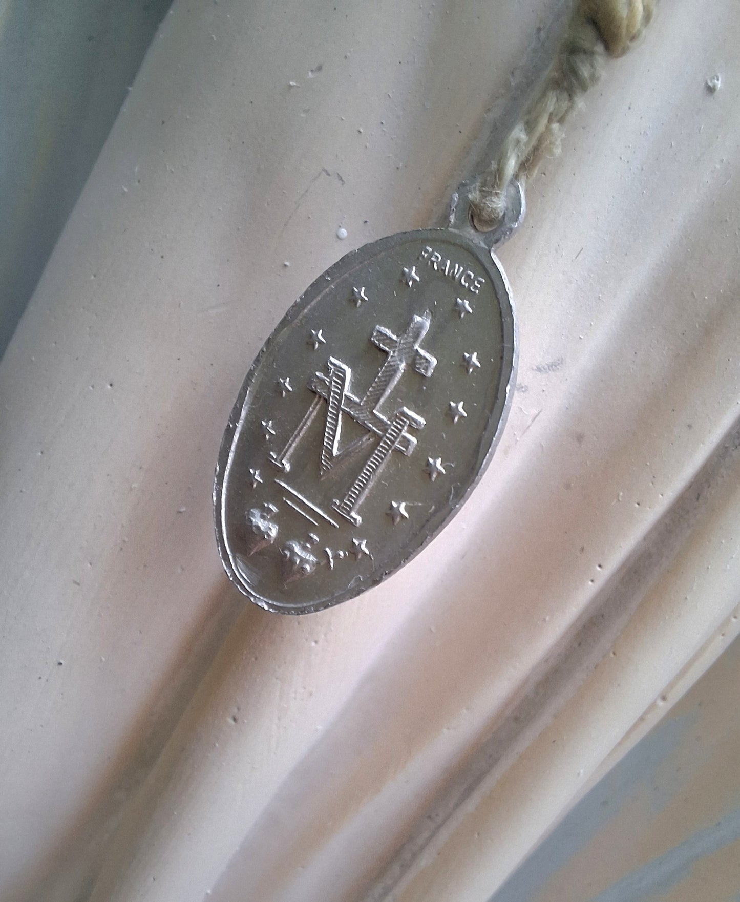 Antique Virgin Mary with Miraculous Medal