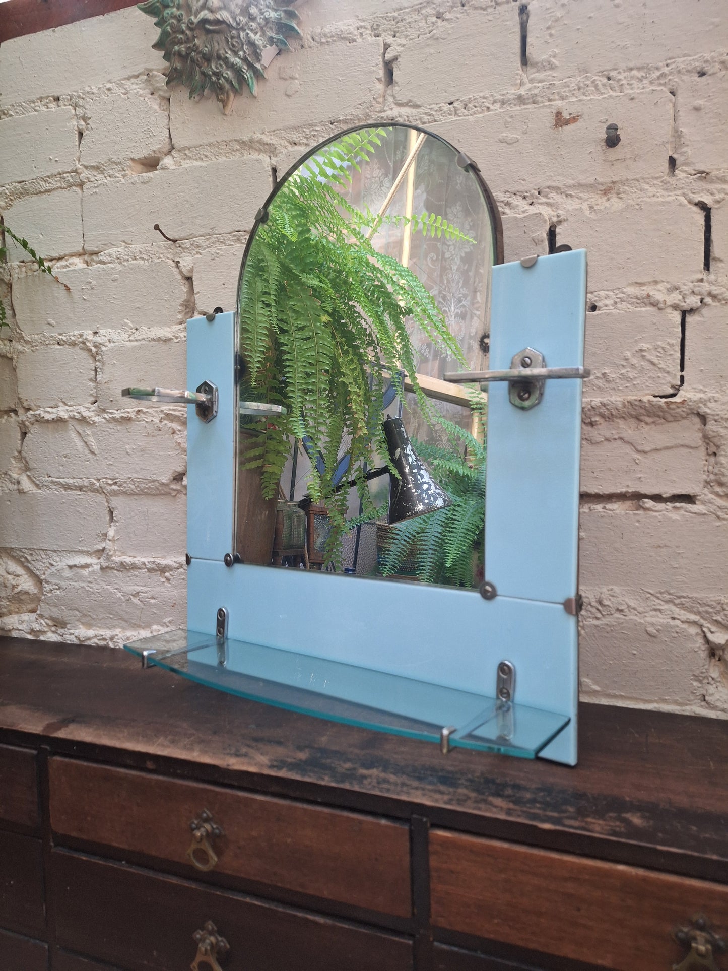 Original Art Deco Vitrolite Bathroom Mirror