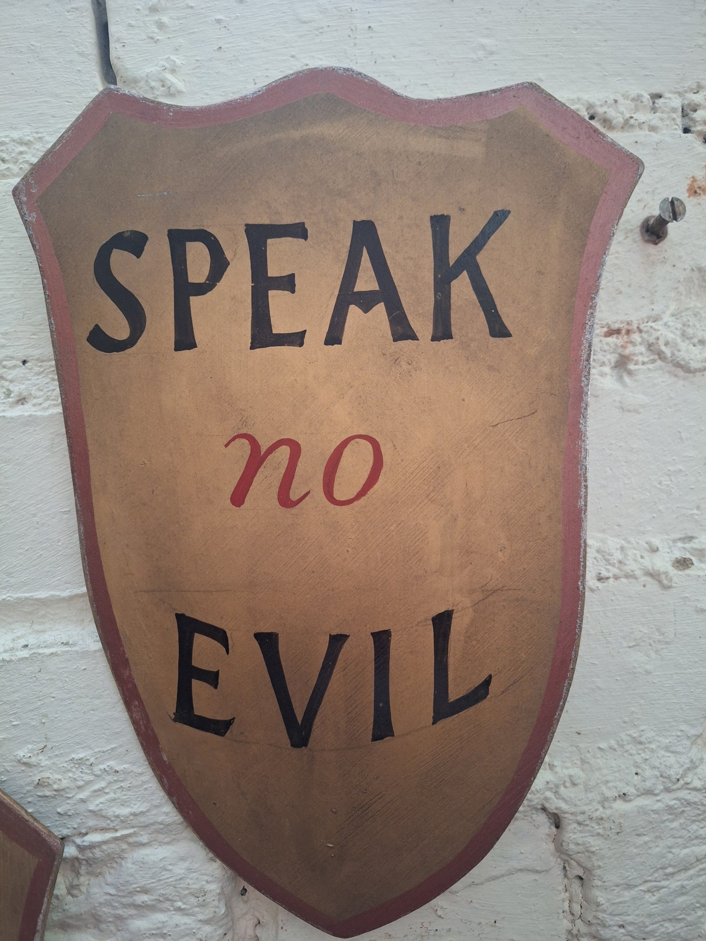 Vintage Folk Art Signs 'Hear no Evil..'