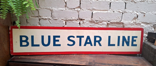 Blue Star Line Original Depot Wooden Sign