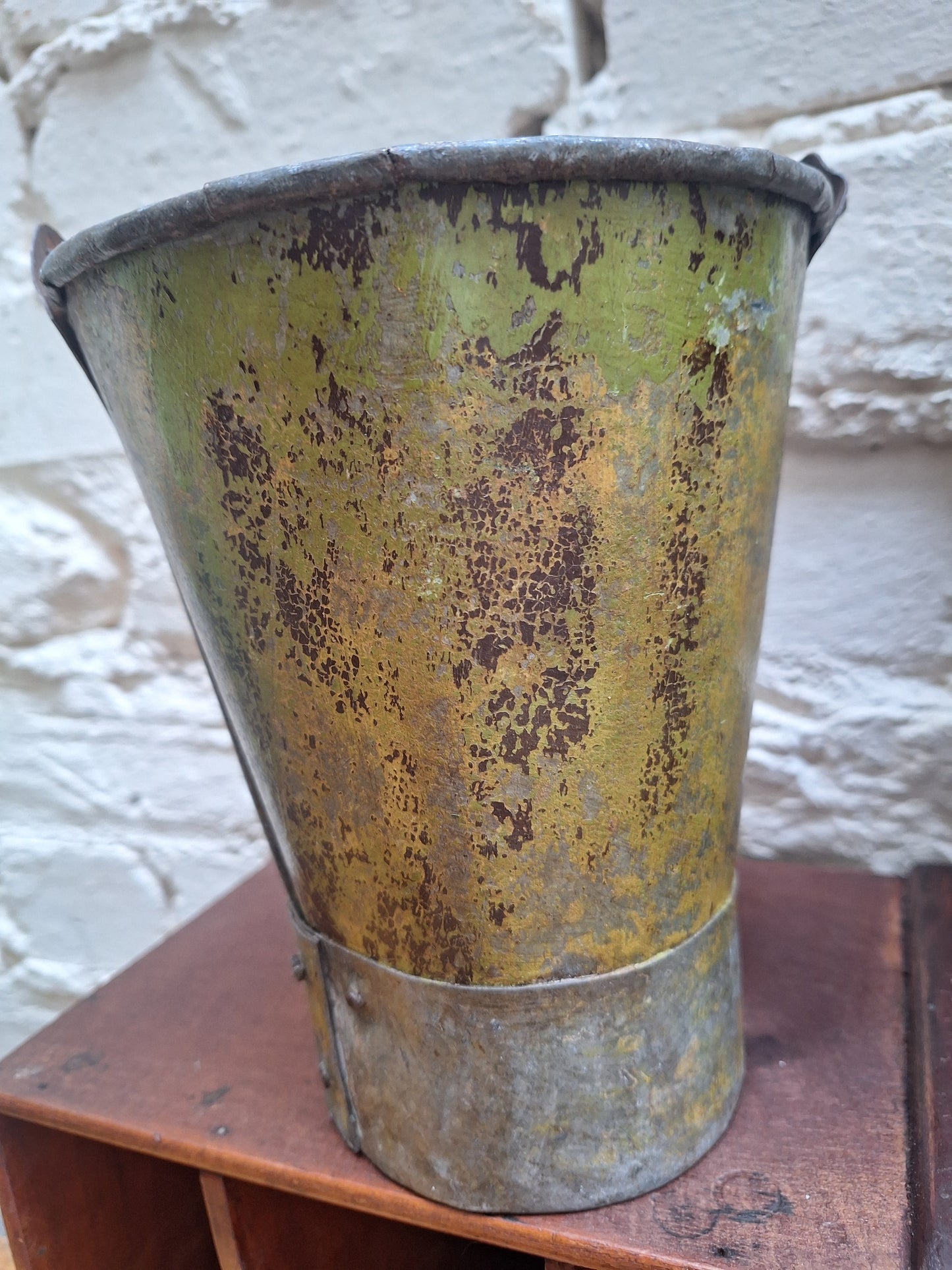 Vintage Indian Painted Metal Mini Bucket