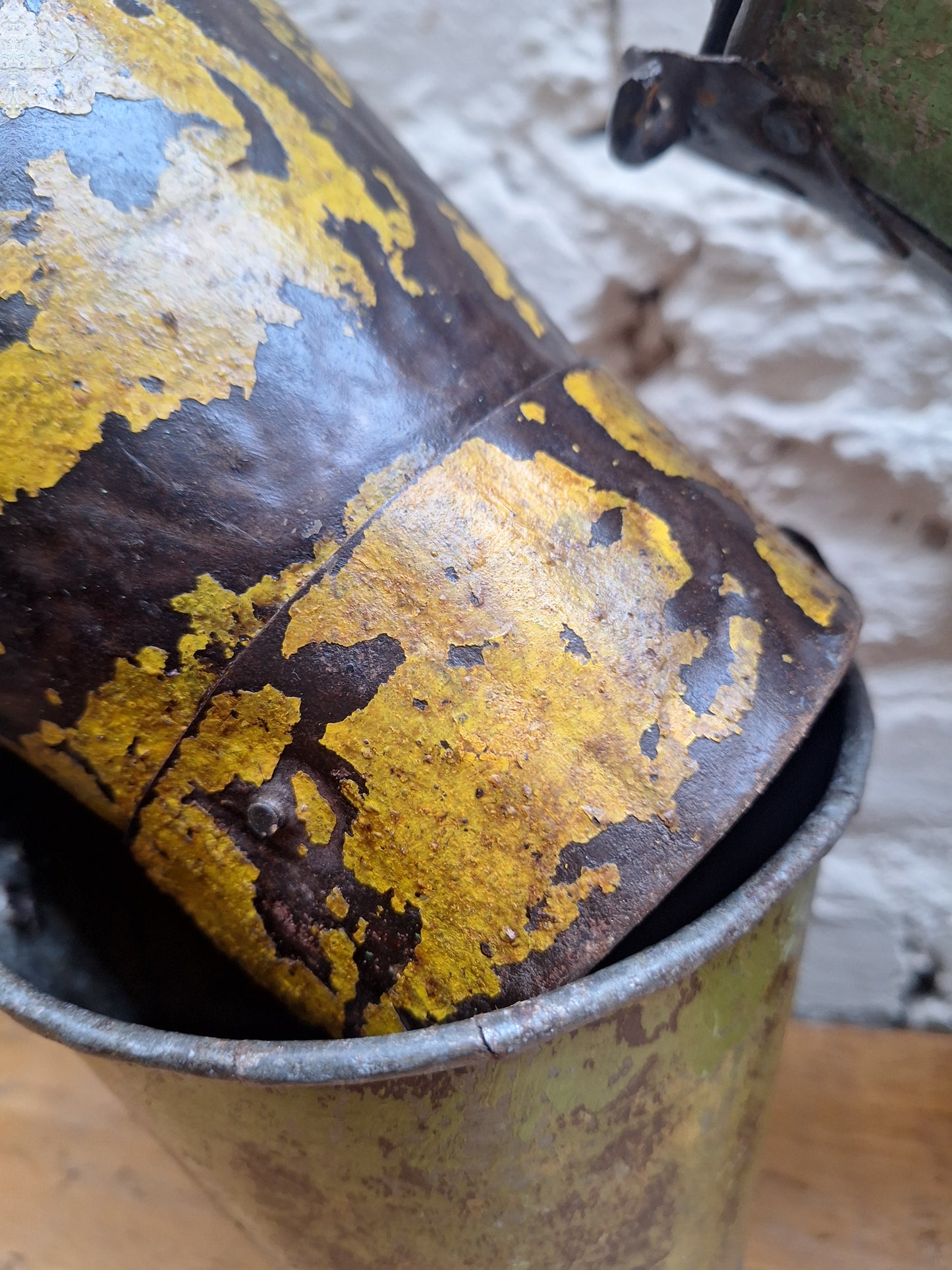 Vintage Indian Painted Metal Mini Bucket