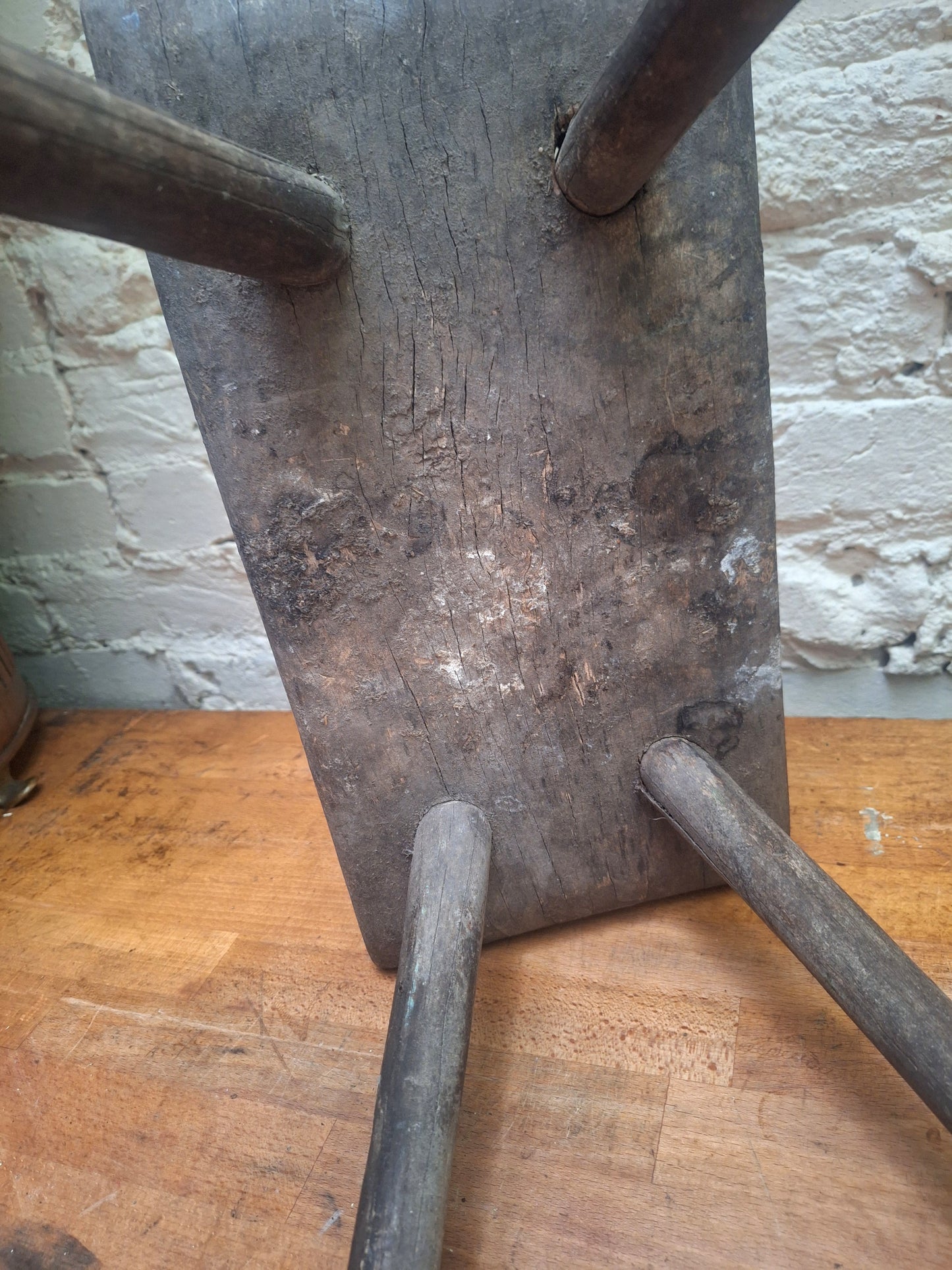 Antique Rustic Stick Leg Stool