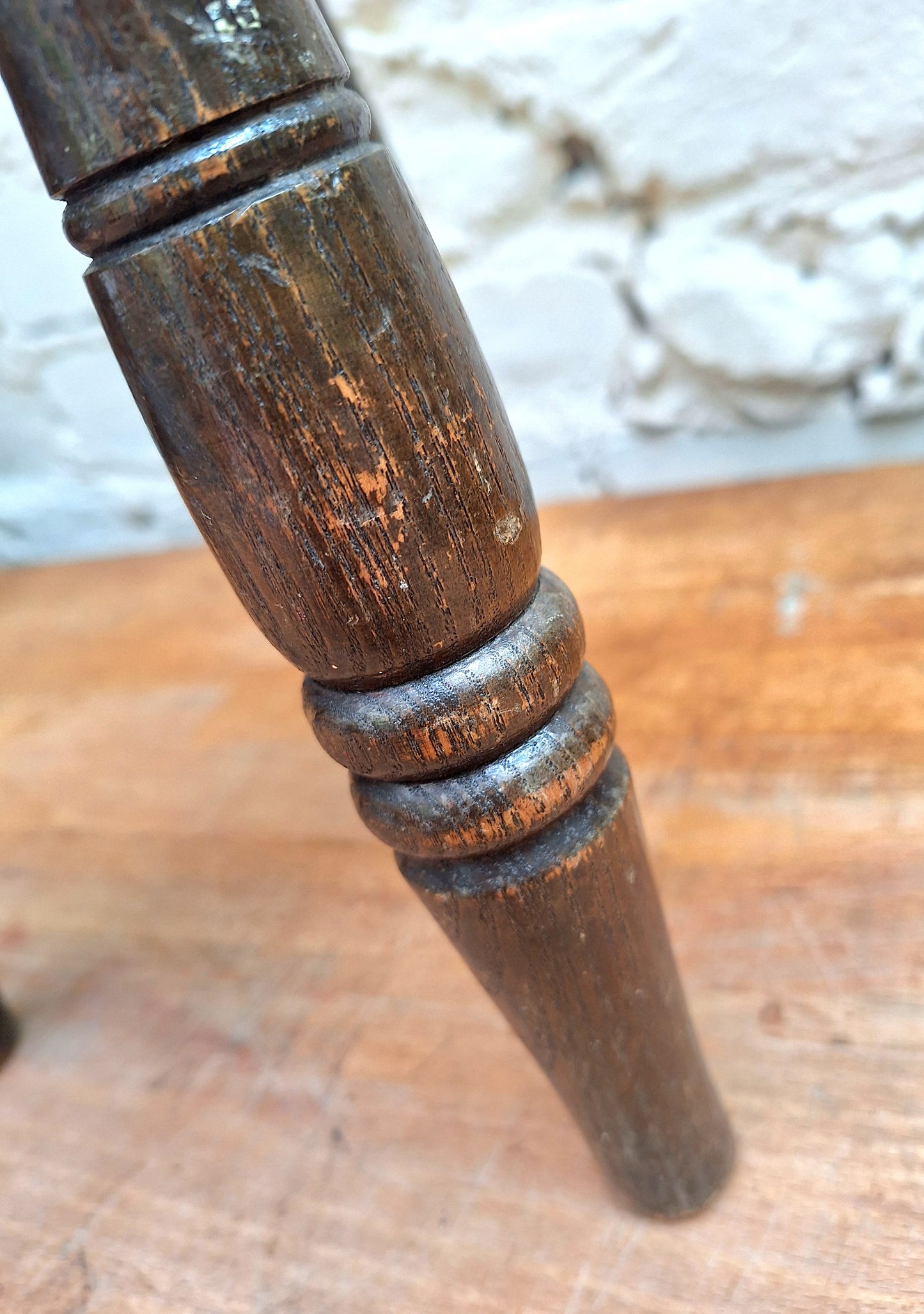 Antique Irish Carved 'Clover' Stool.